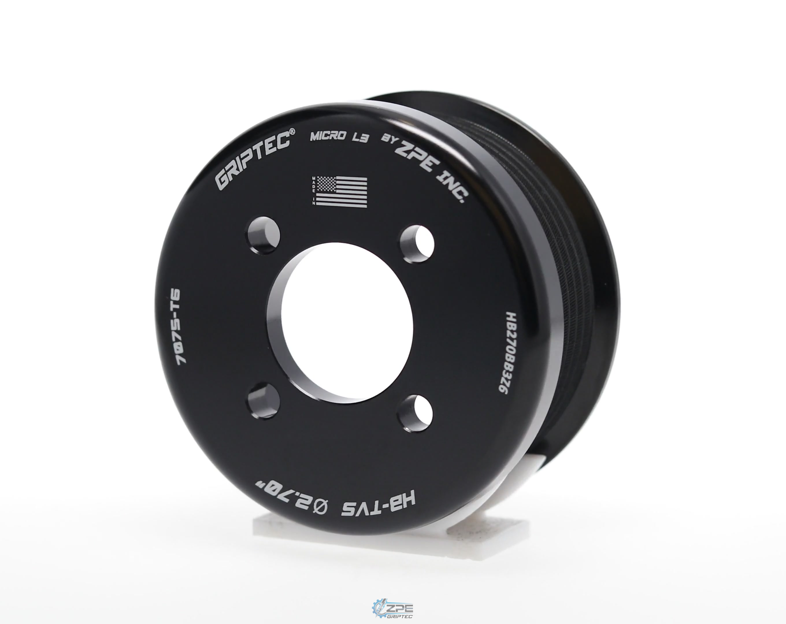 2.70" 6 Rib ZPE GripTec® 2pc Magnuson Heartbeat TVS L3 Black Pulley Only