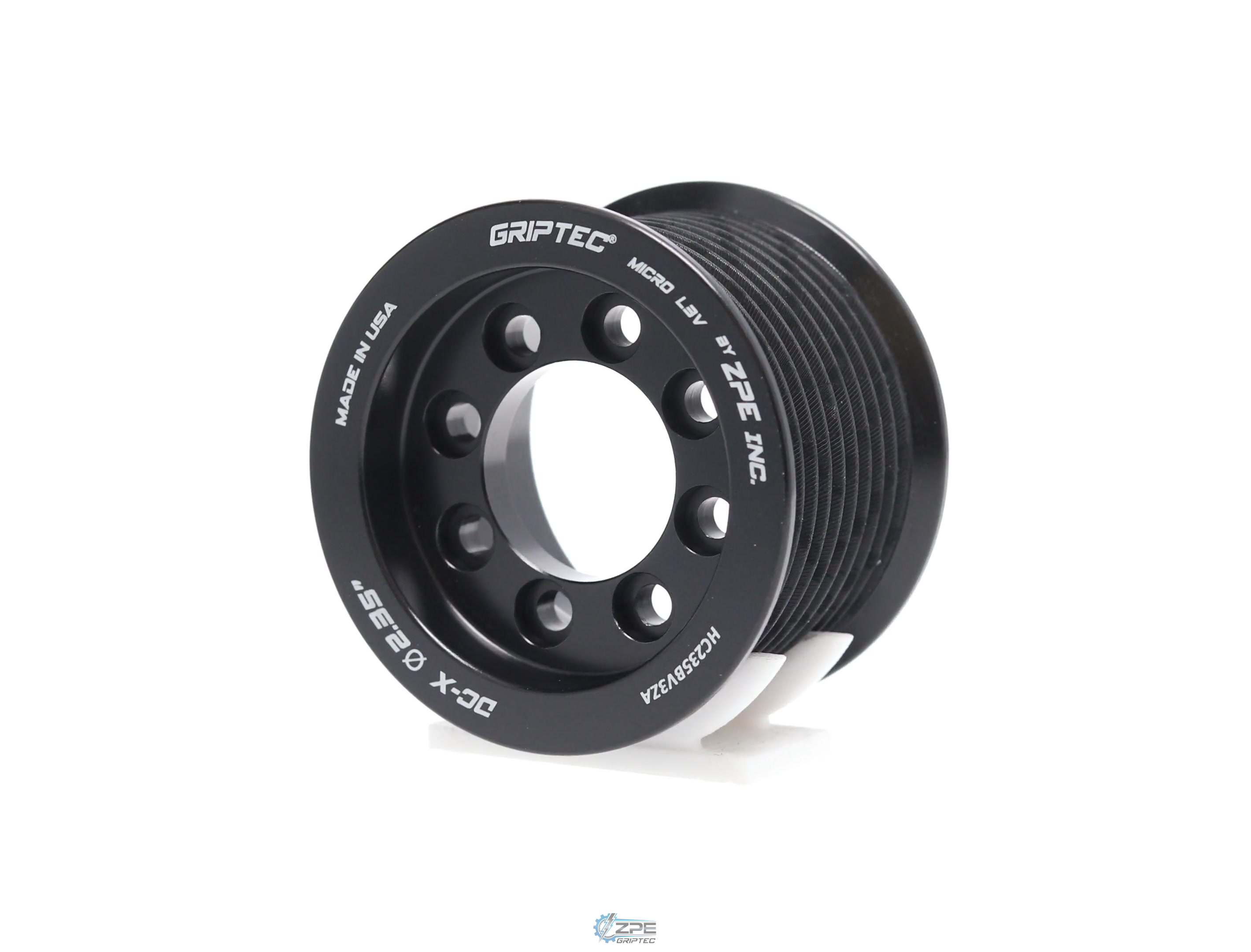 2.35" 10 Rib ZPE GripTec® 2pc HellCat L3V Black Pulley Only