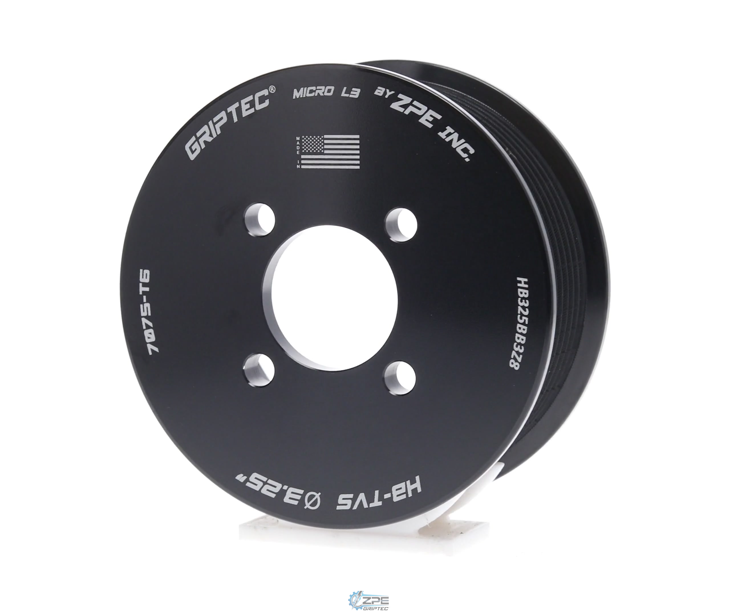 3.25" 8 Rib ZPE GripTec® 2pc Magnuson Heartbeat TVS L3 Black Pulley Only