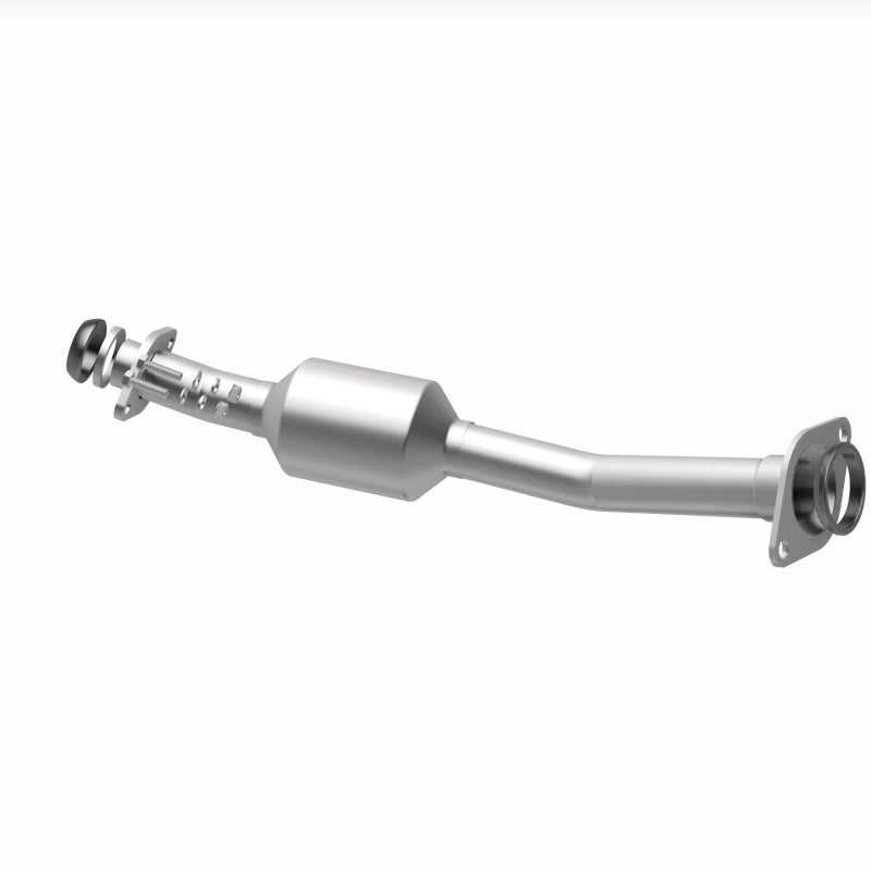 MagnaFlow catalytic converter for 2020-2021 Nissan NV200 2.0L, direct fit replacement, shown with mounting flanges and ceramic catalyst.