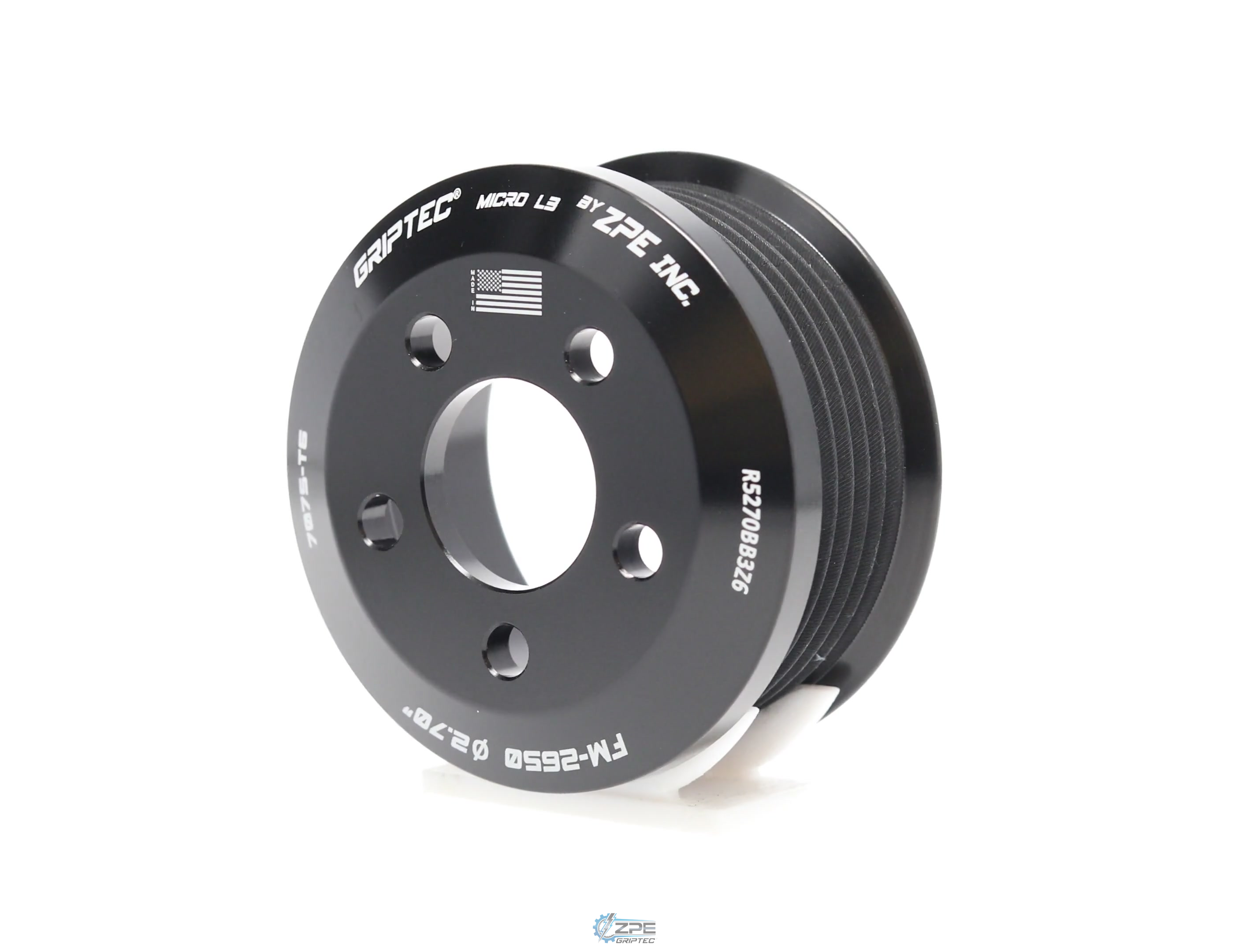 2.70" 6 Rib ZPE GripTec® 2pc FMS Ford-Roush TVS R2650 L3 Black Pulley Only