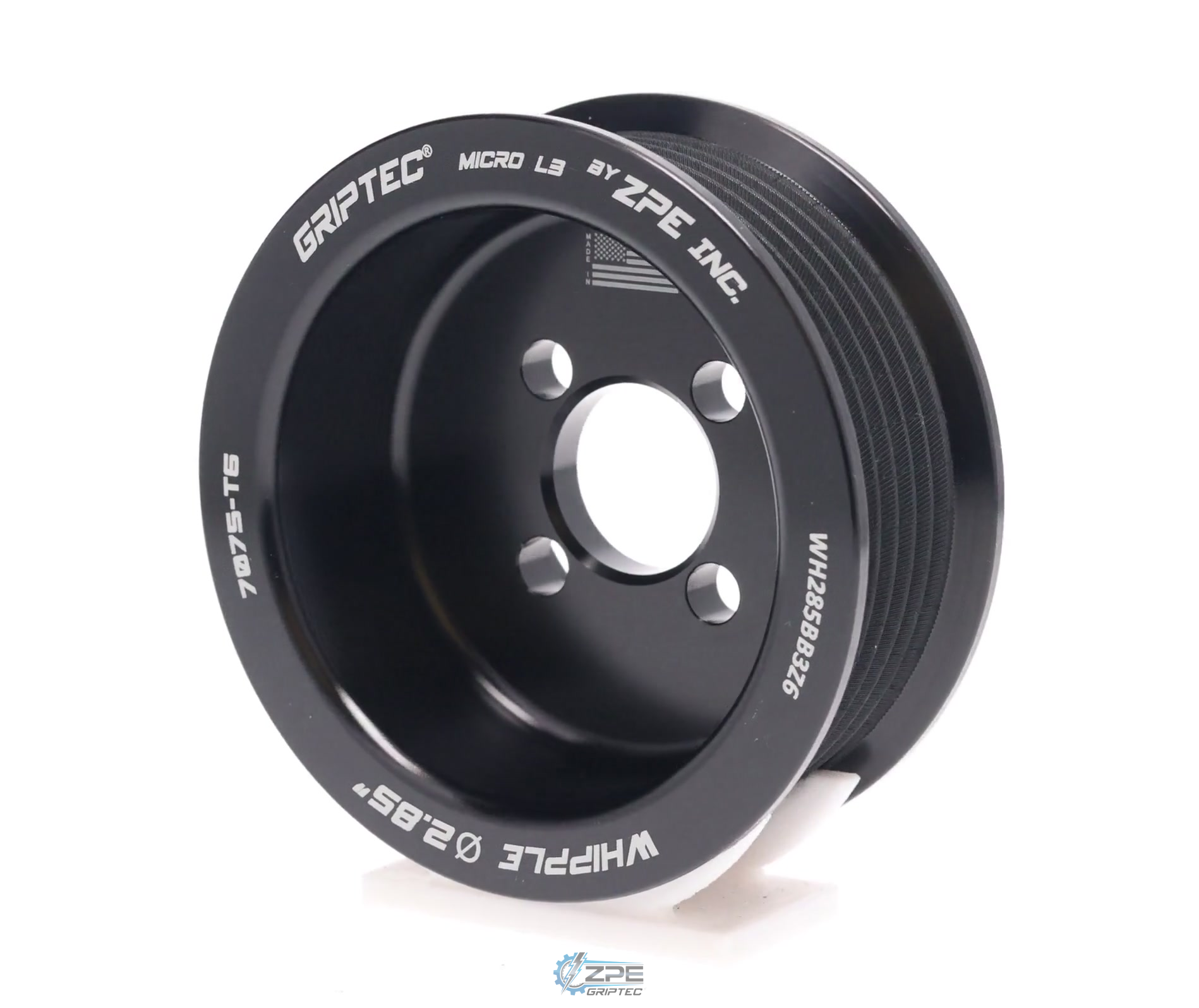 2.85" 6  Rib ZPE GripTec® Whipple Standard L3 Black Pulley