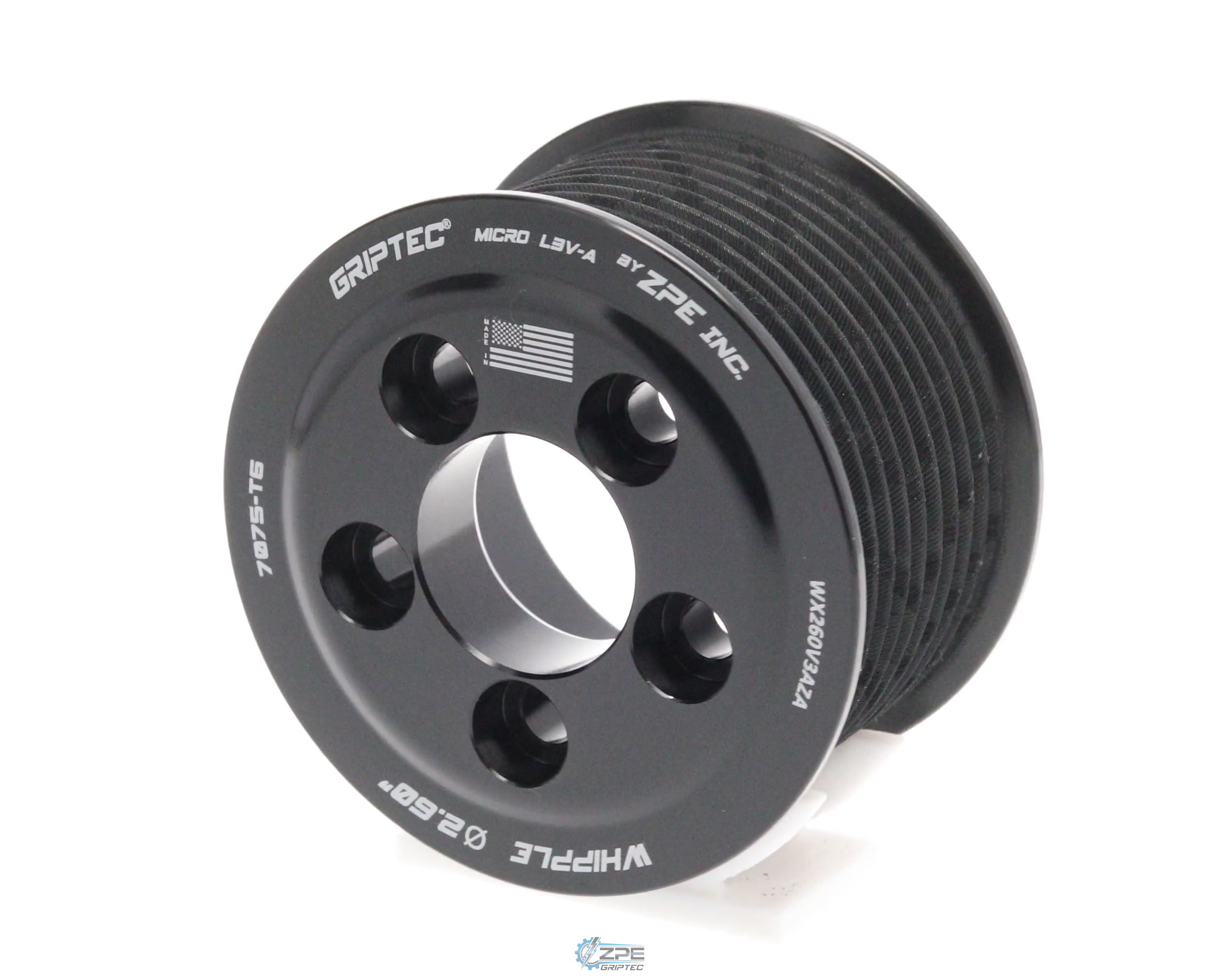 2.60" 10 Rib ZPE GripTec® Whipple 5 Bolt L3V-A Black Pulley Only