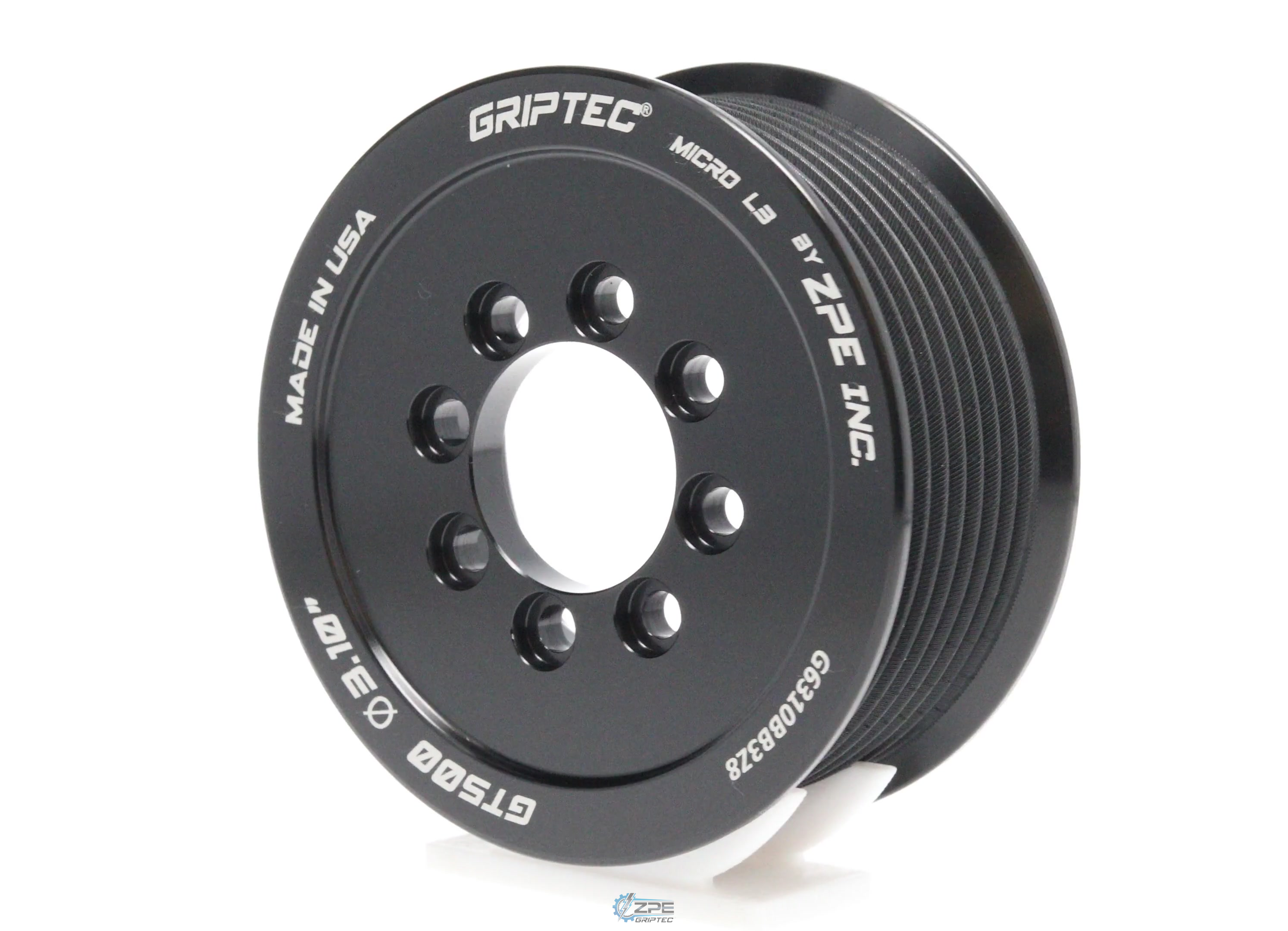3.10" 8 Rib ZPE GripTec® 2pc 2020+ GT500 L3 Black Pulley Only