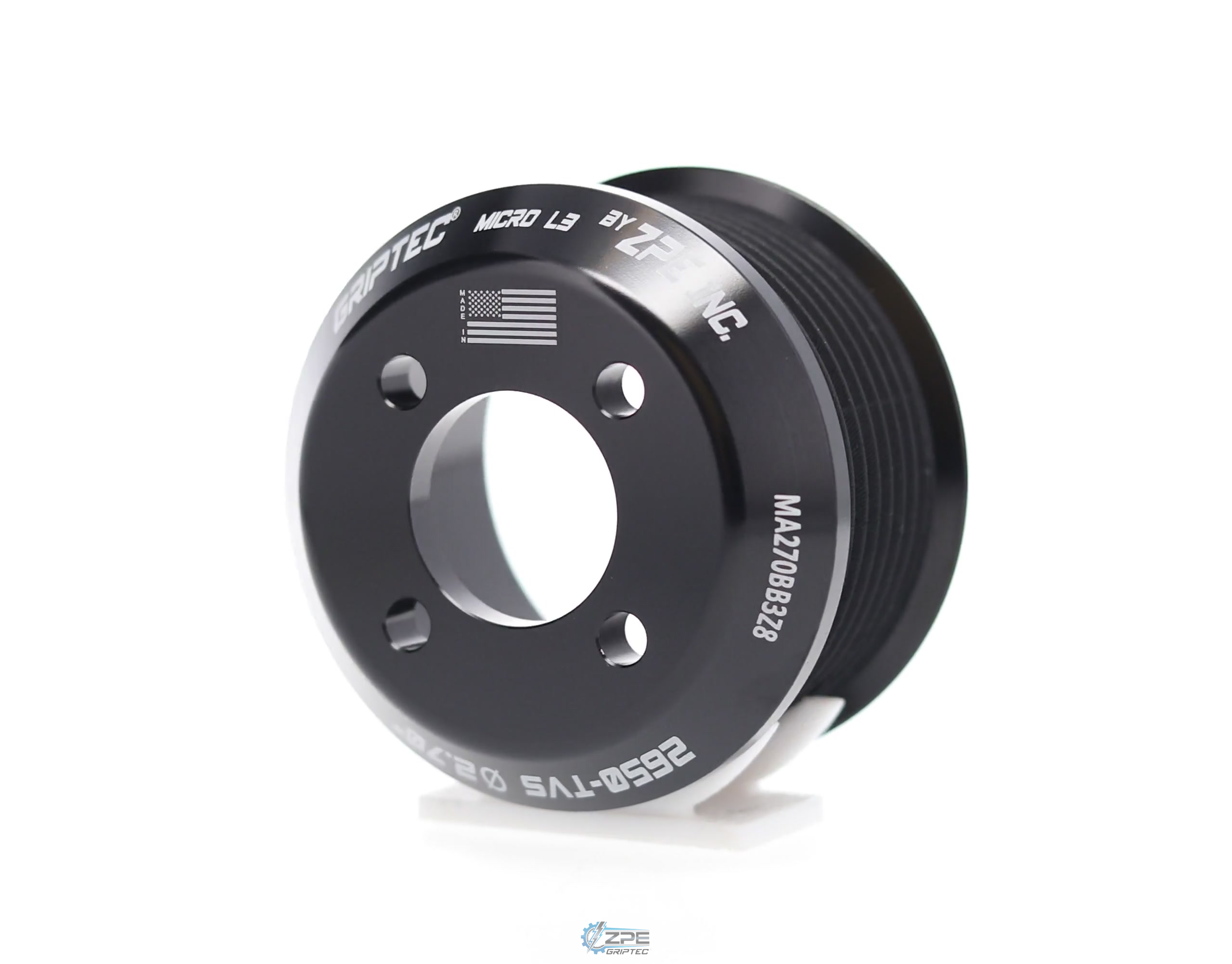 2.70" 8 Rib ZPE GripTec® 2pc Magnuson LSA/LT4 2650 TVS L3 Black Pulley Only