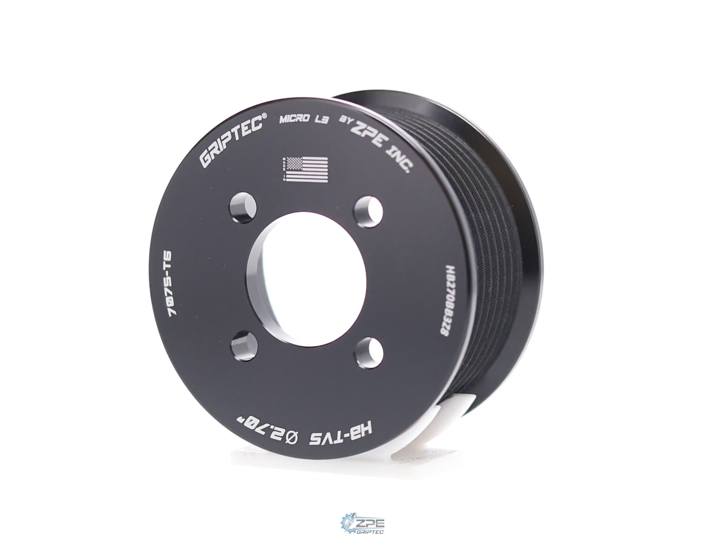 2.70" 8 Rib ZPE GripTec® 2pc Magnuson Heartbeat TVS L3 Black Pulley Only