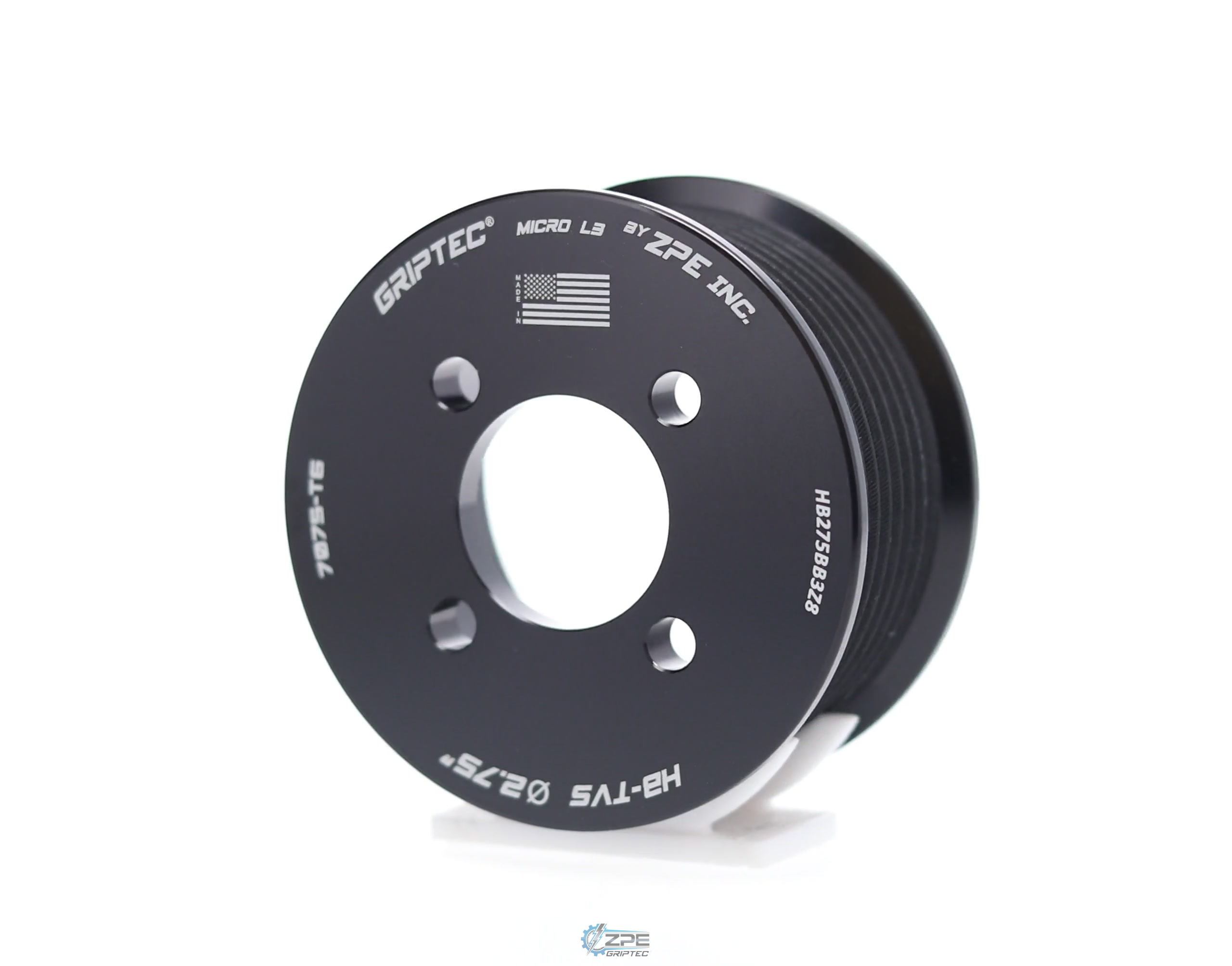 2.75" 8 Rib ZPE GripTec® 2pc Magnuson Heartbeat TVS L3 Black Pulley Only