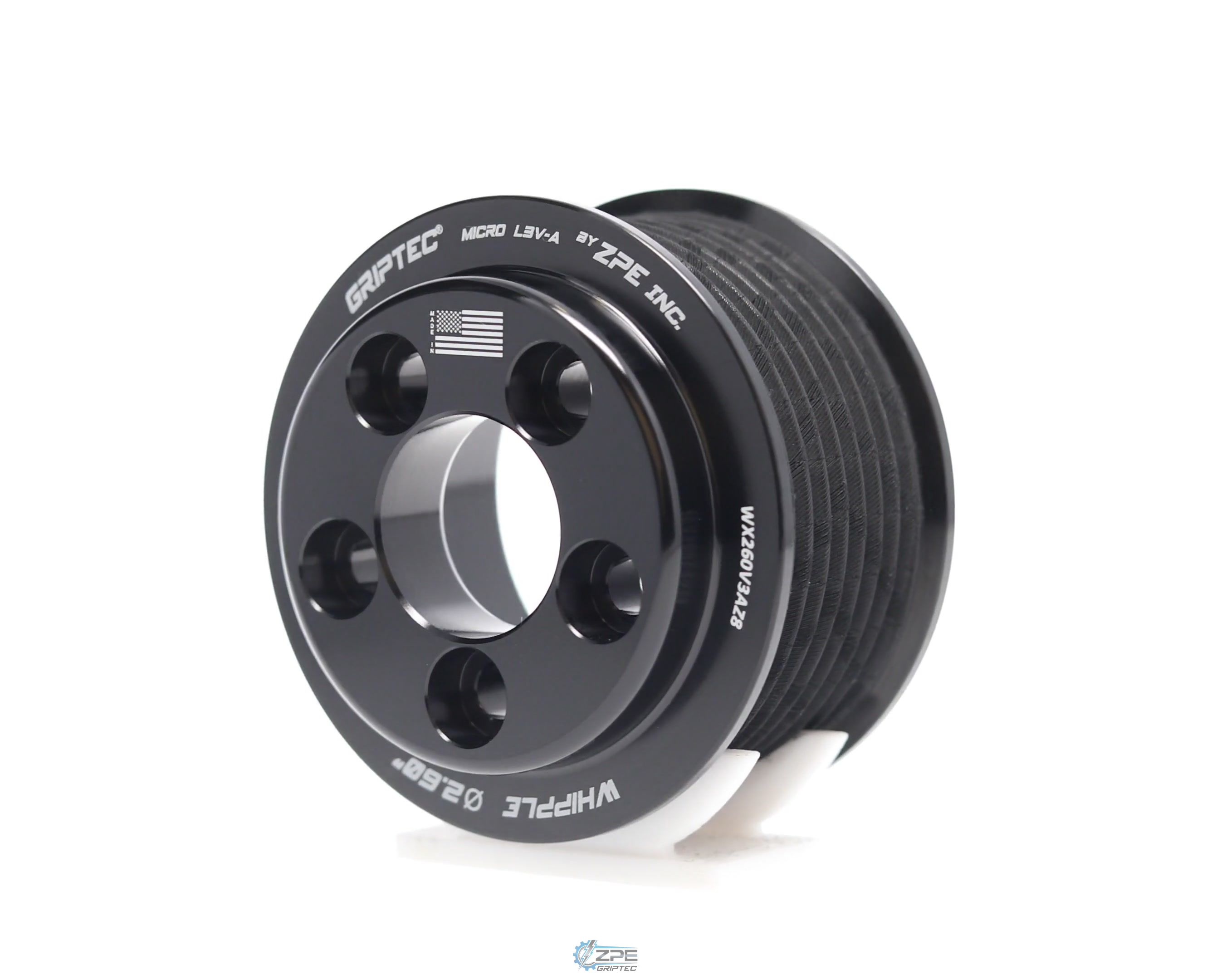 2.60" 8 Rib ZPE GripTec® Whipple 5 Bolt L3V-A Black Pulley Only