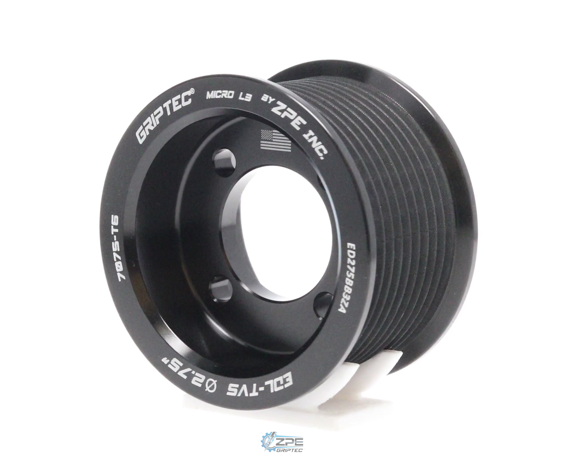 2.75" 10 Rib ZPE GripTec® 2pc Edelbrock TVS L3 Black Pulley Only