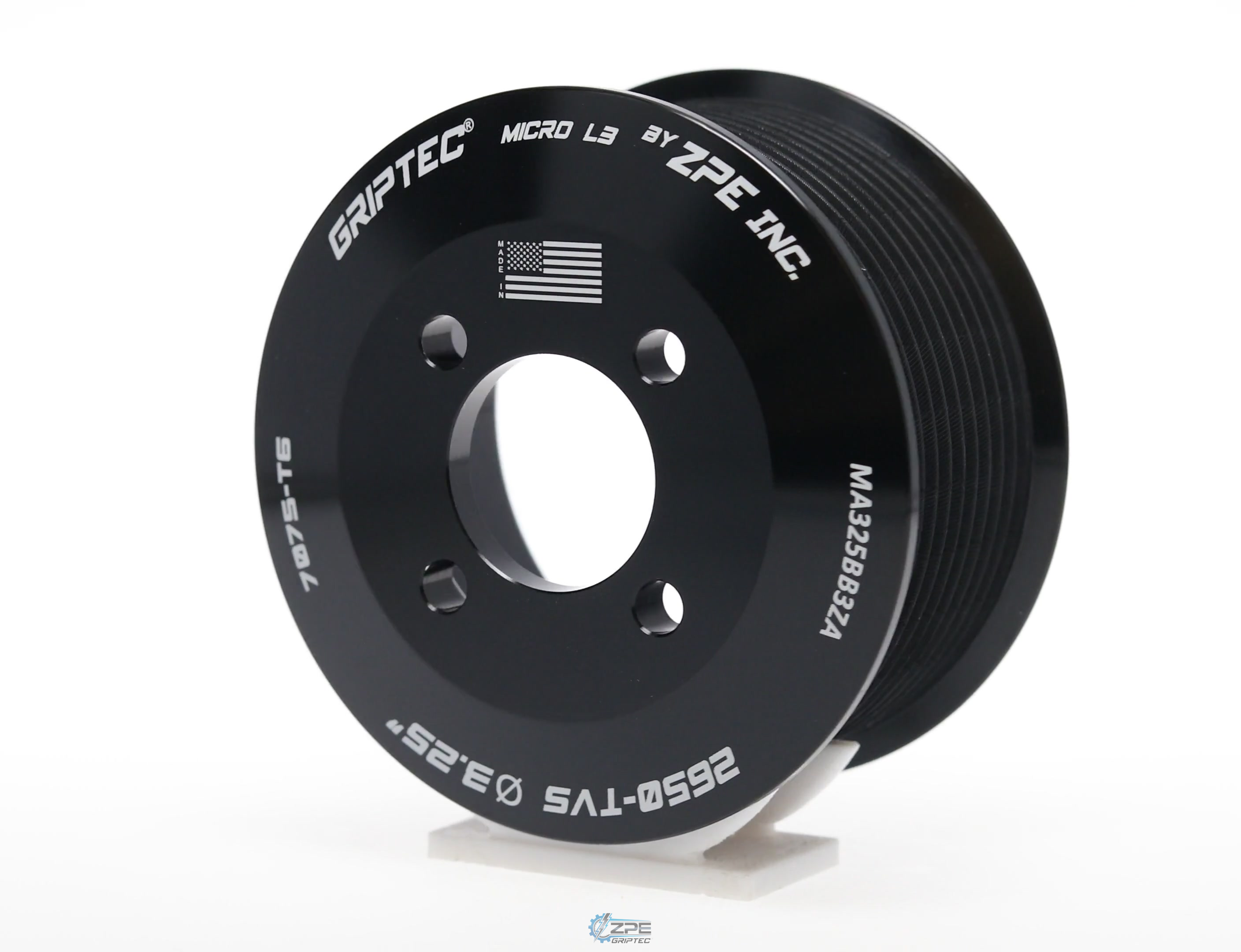 3.25" 10 Rib ZPE GripTec® 2pc Magnuson LSA/LT4 2650 TVS L3 Black Pulley Only