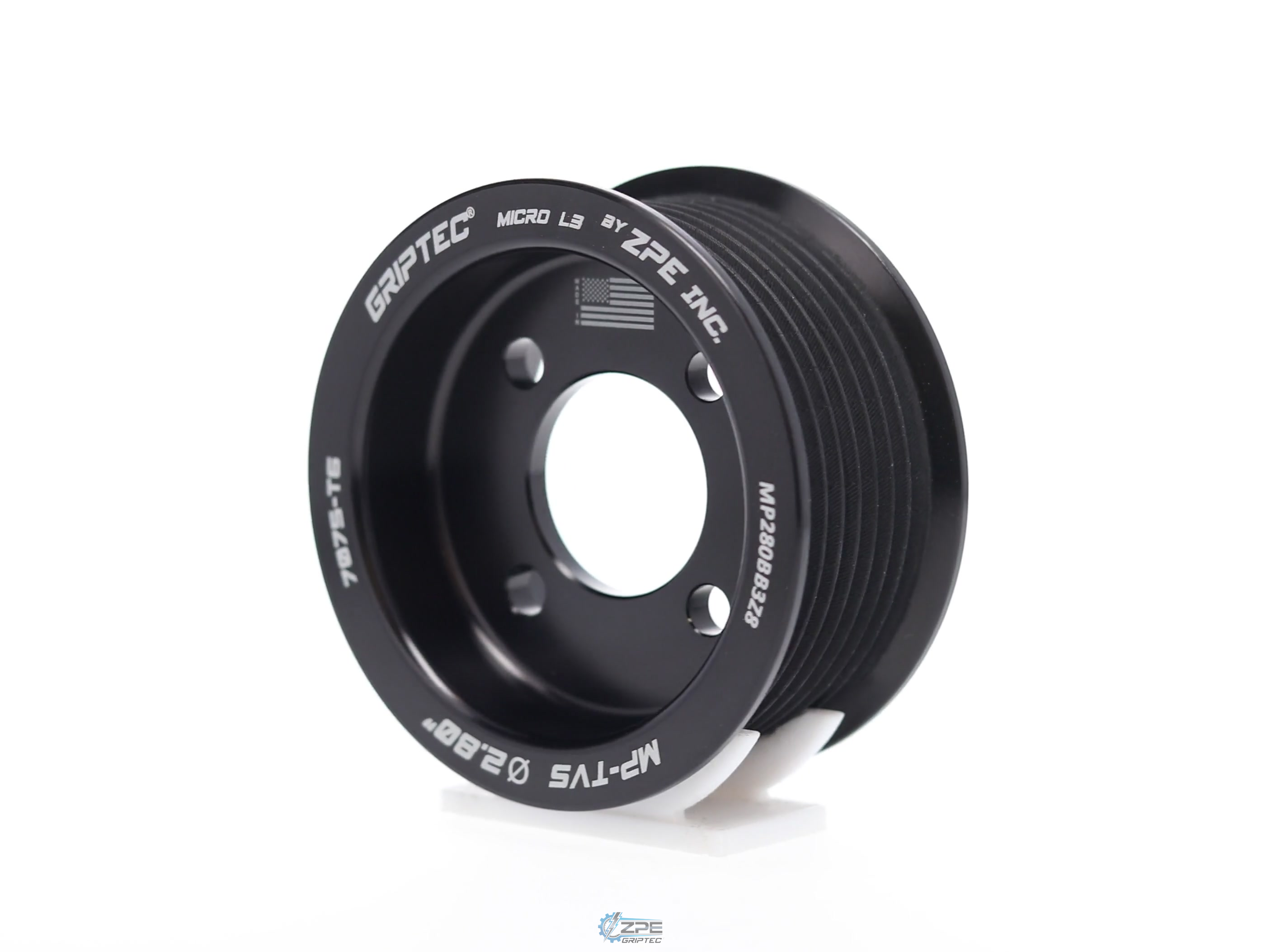 2.80" 8 Rib ZPE GripTec® 2pc Magnuson TVS L3 Black Pulley Only