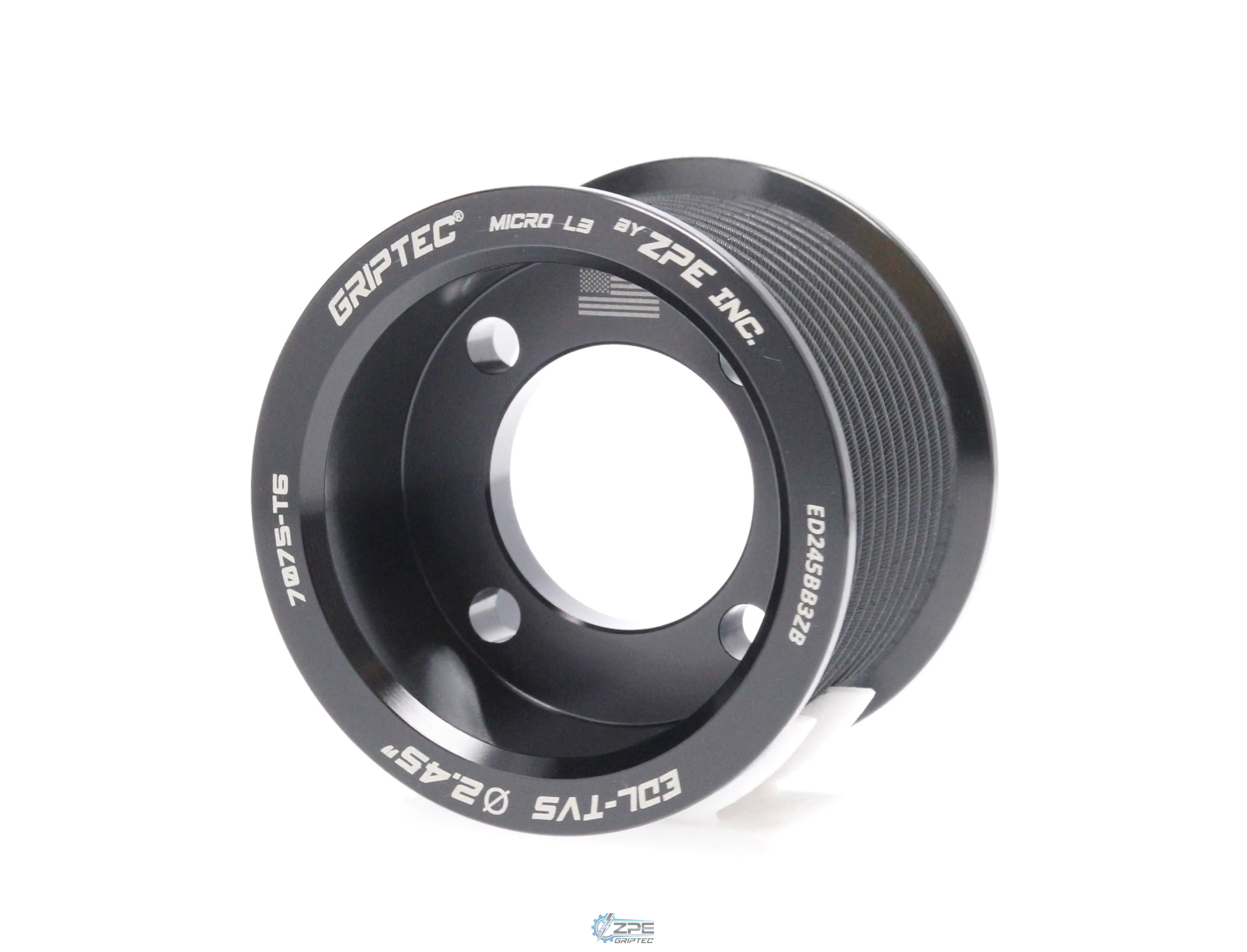 2.45" 11 Rib ZPE GripTec® 2pc Edelbrock TVS L3 Black Pulley Only