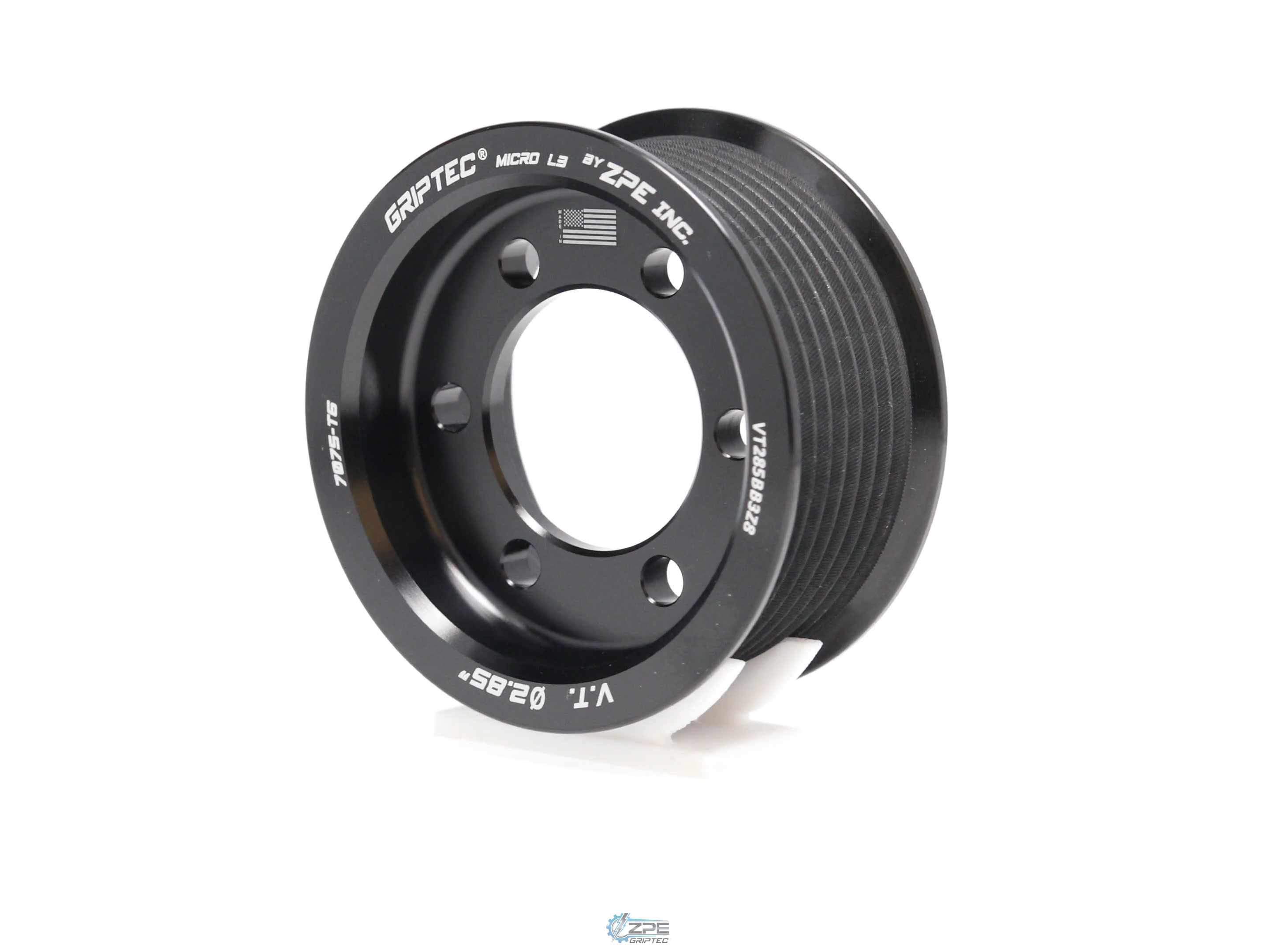 2.85" 8 Rib ZPE GripTec® 2pc Vortech YSi/JT/V3 L3 Black Pulley Only