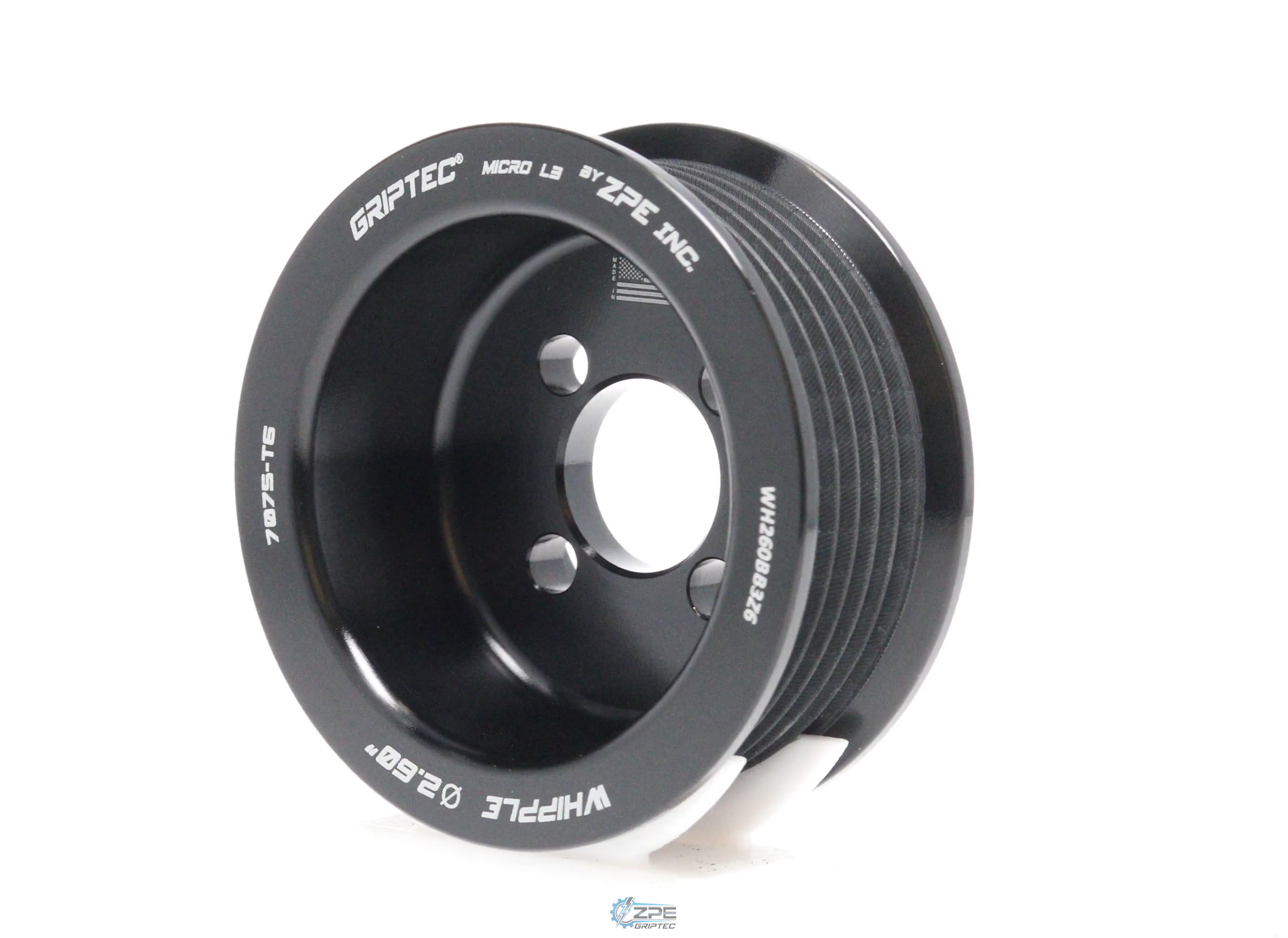 2.60" 6 Rib ZPE GripTec® Whipple Standard L3 Black Pulley