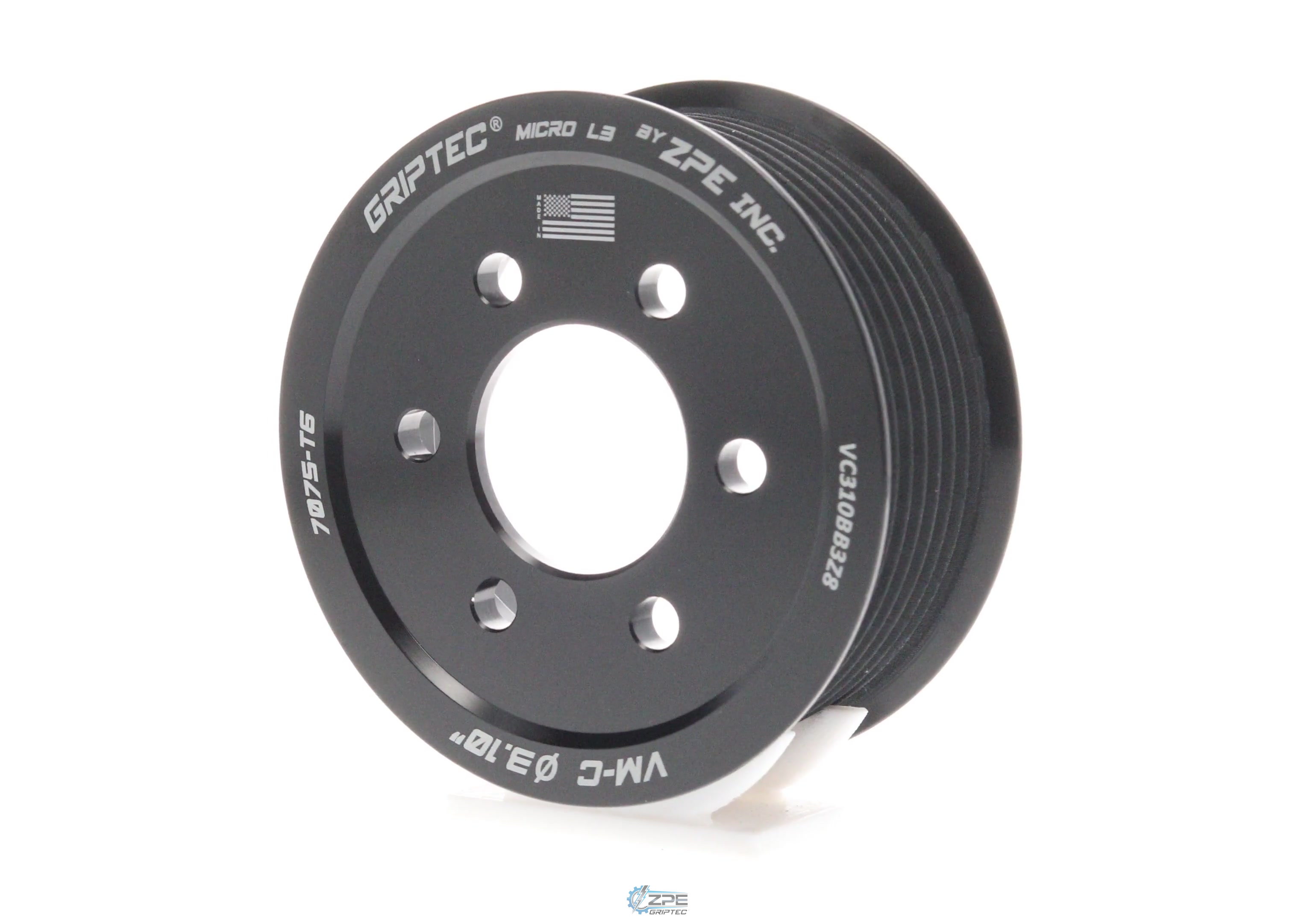 3.10" 8 Rib ZPE GripTec® 2pc VMP 03-04 Cobra L3 Black Pulley Only