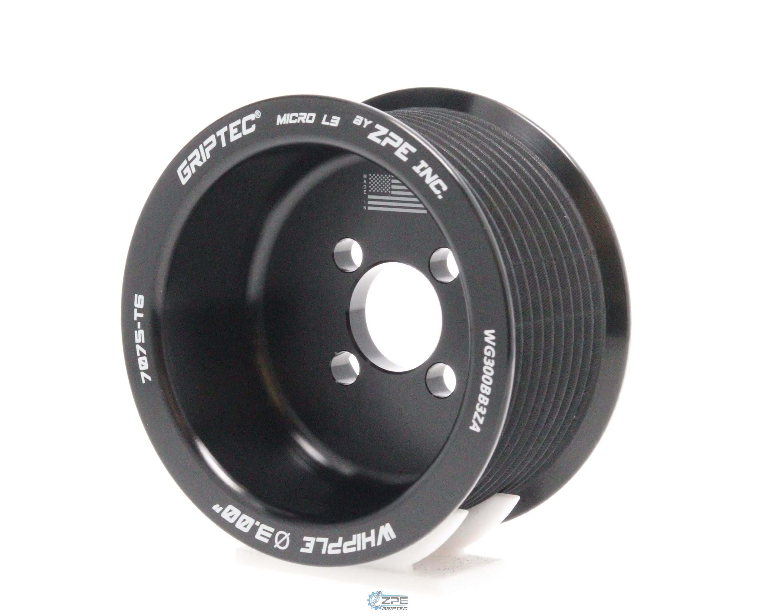 3.00" 10 Rib ZPE GripTec® Whipple GT500 L3 Black Pulley