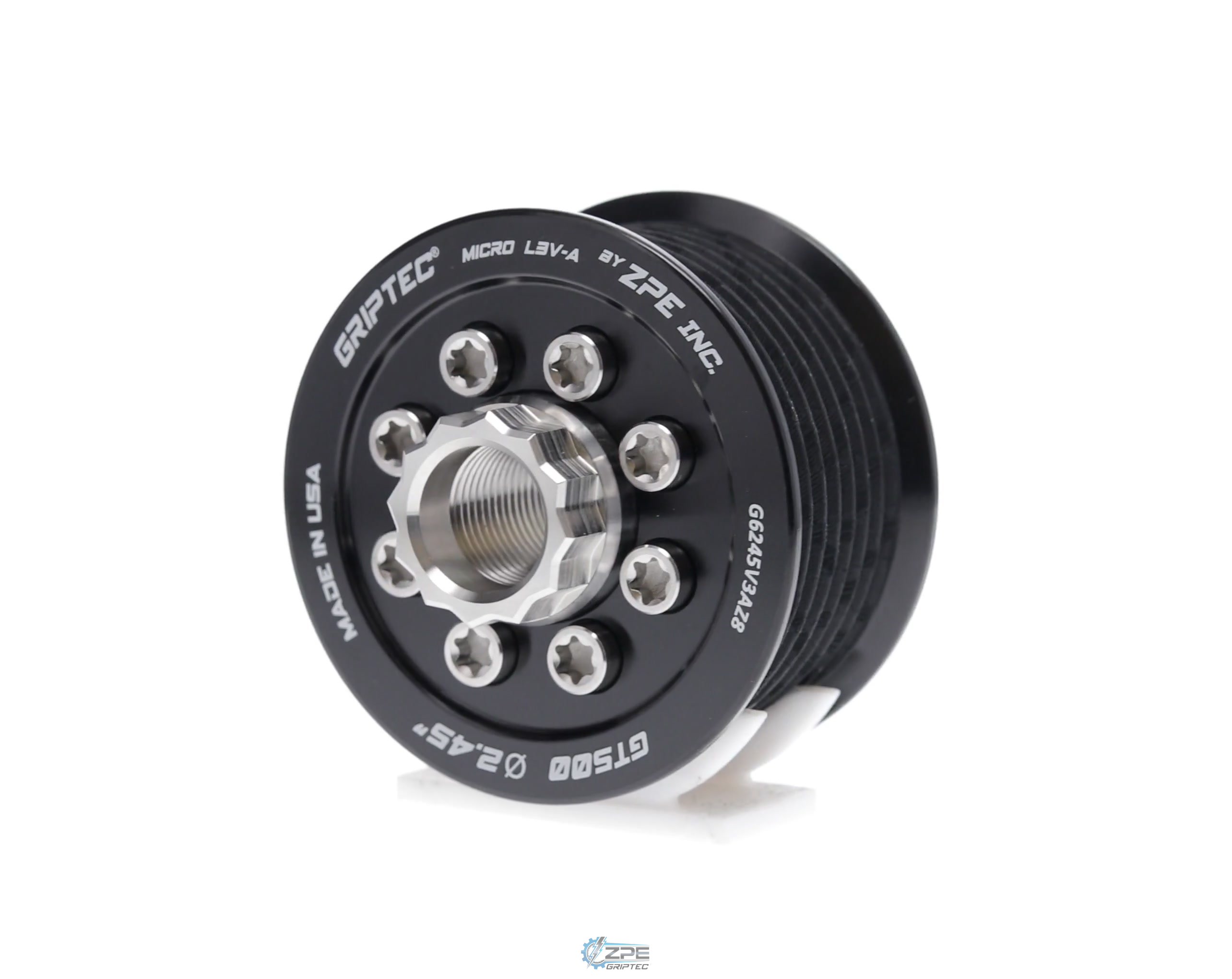 2.45" 8 Rib ZPE GripTec® 2pc 2020+ GT500 L3V-A Black Pulley & Hub Kit