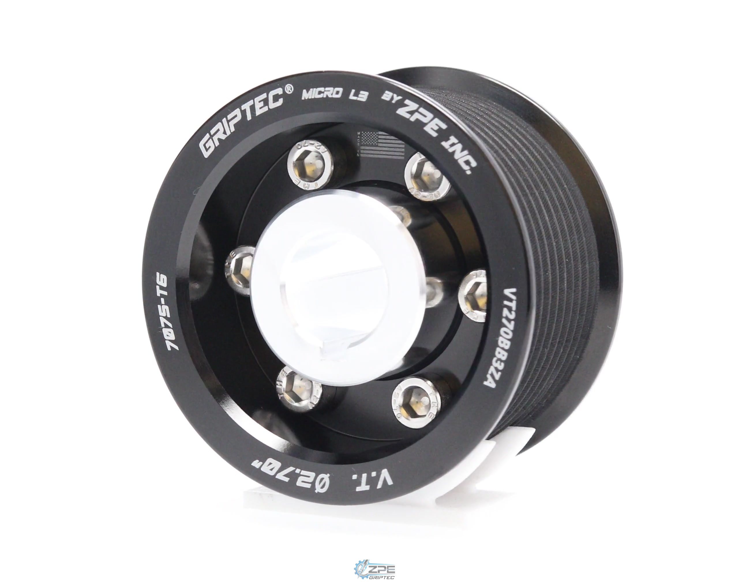 2.70" 10 Rib ZPE GripTec® 2pc Vortech YSi/JT/V3 L3 Black Pulley & Hub Kit