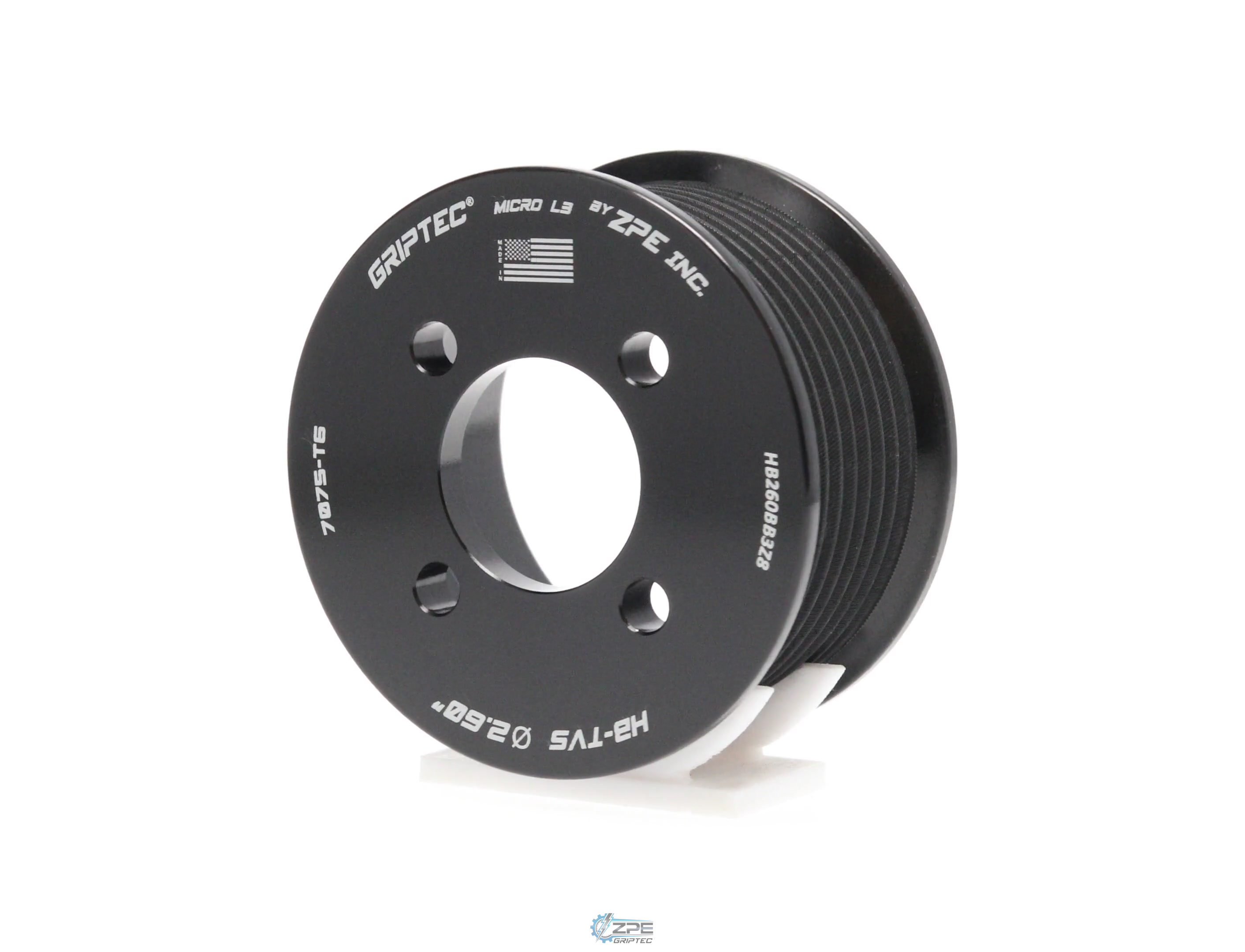 2.60" 8 Rib ZPE GripTec® 2pc Magnuson Heartbeat TVS L3 Black Pulley Only
