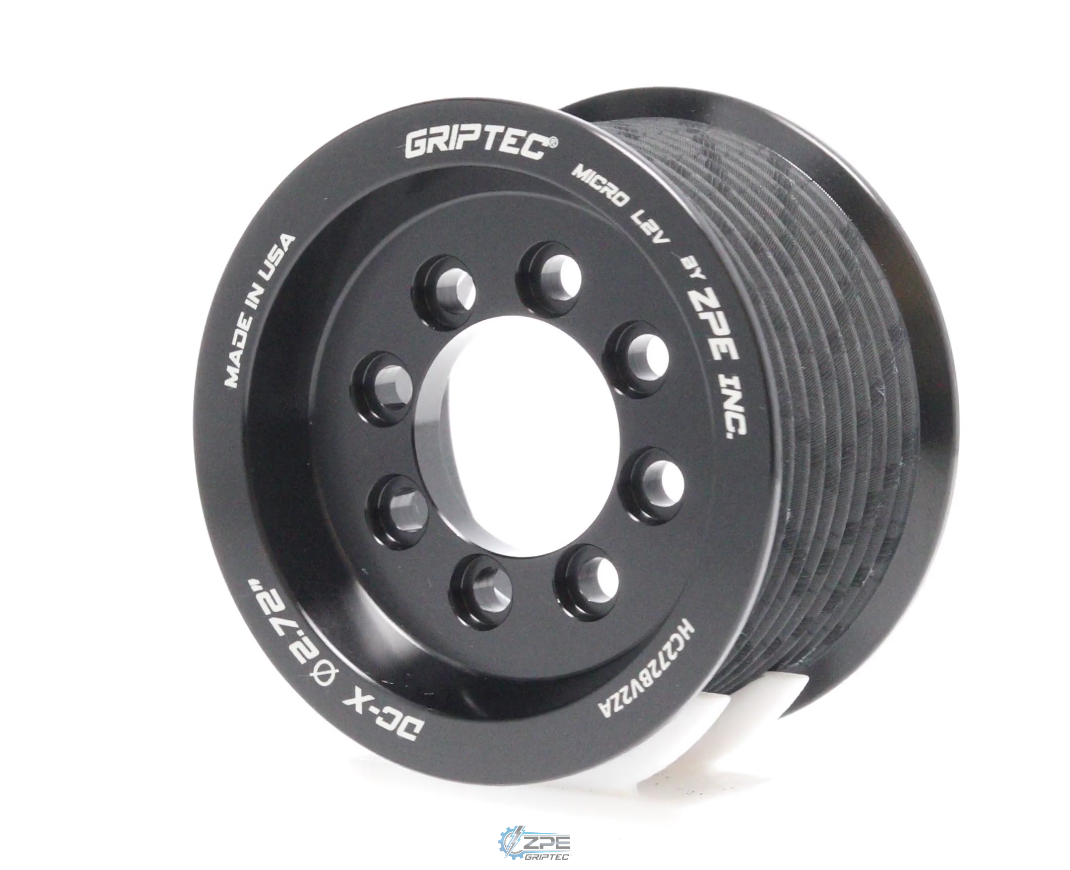2.72" 10 Rib ZPE GripTec® 2pc HellCat L2V Black Pulley Only