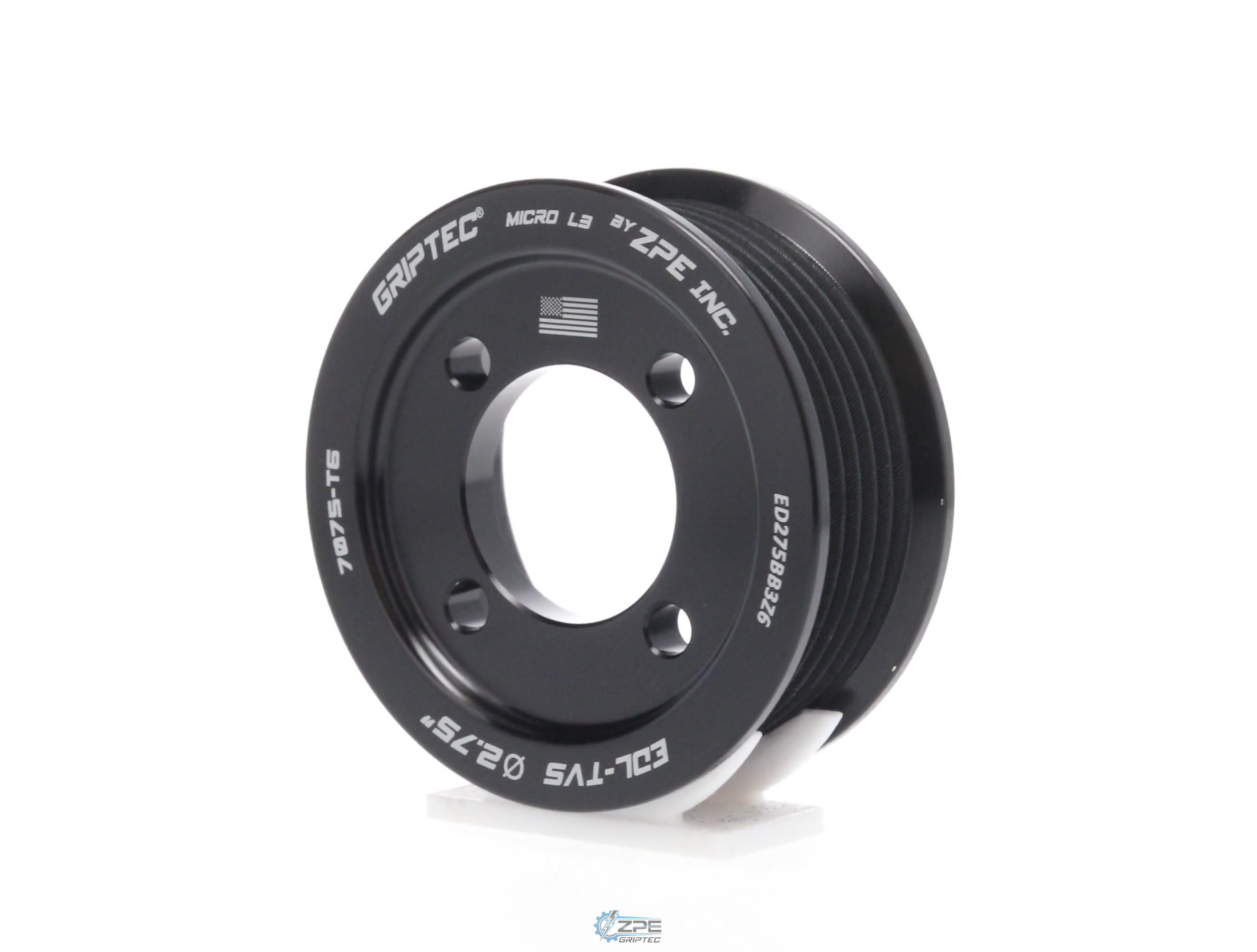 2.75" 6 Rib ZPE GripTec® 2pc Edelbrock TVS L3 Black Pulley Only