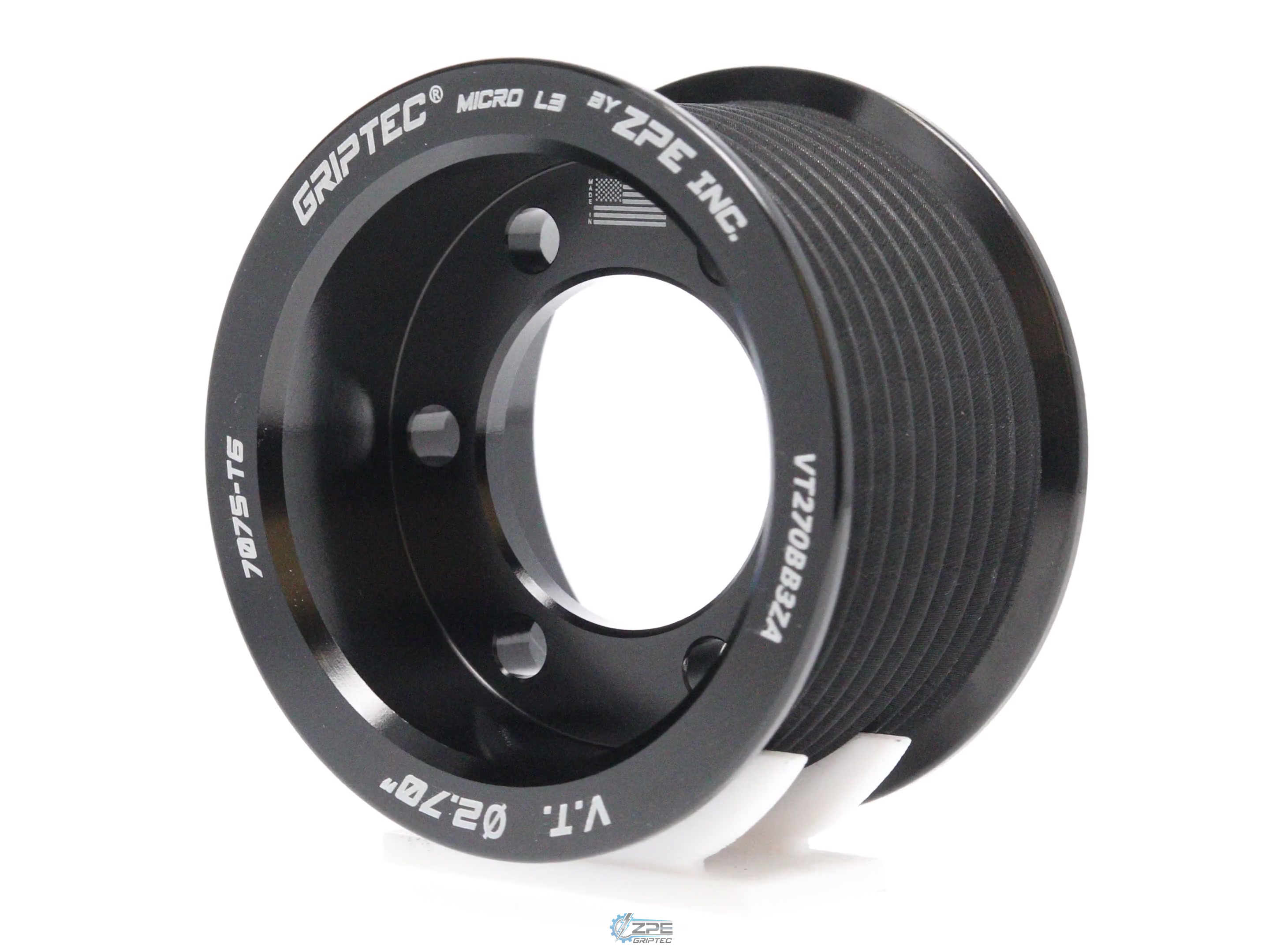 2.70" 10 Rib ZPE GripTec® 2pc Vortech YSi/JT/V3 L3 Black Pulley Only