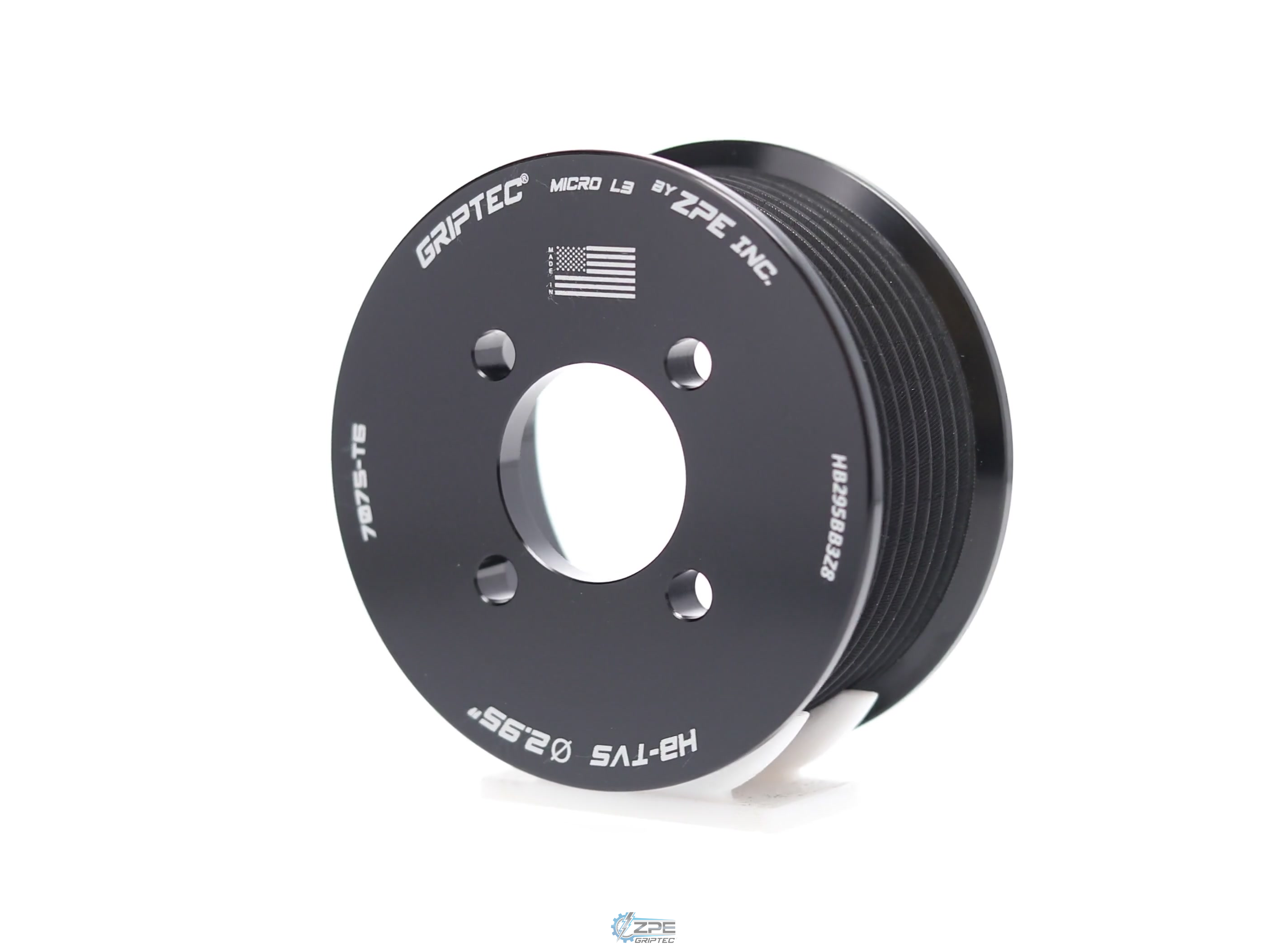 2.95" 8 Rib ZPE GripTec® 2pc Magnuson Heartbeat TVS L3 Black Pulley Only