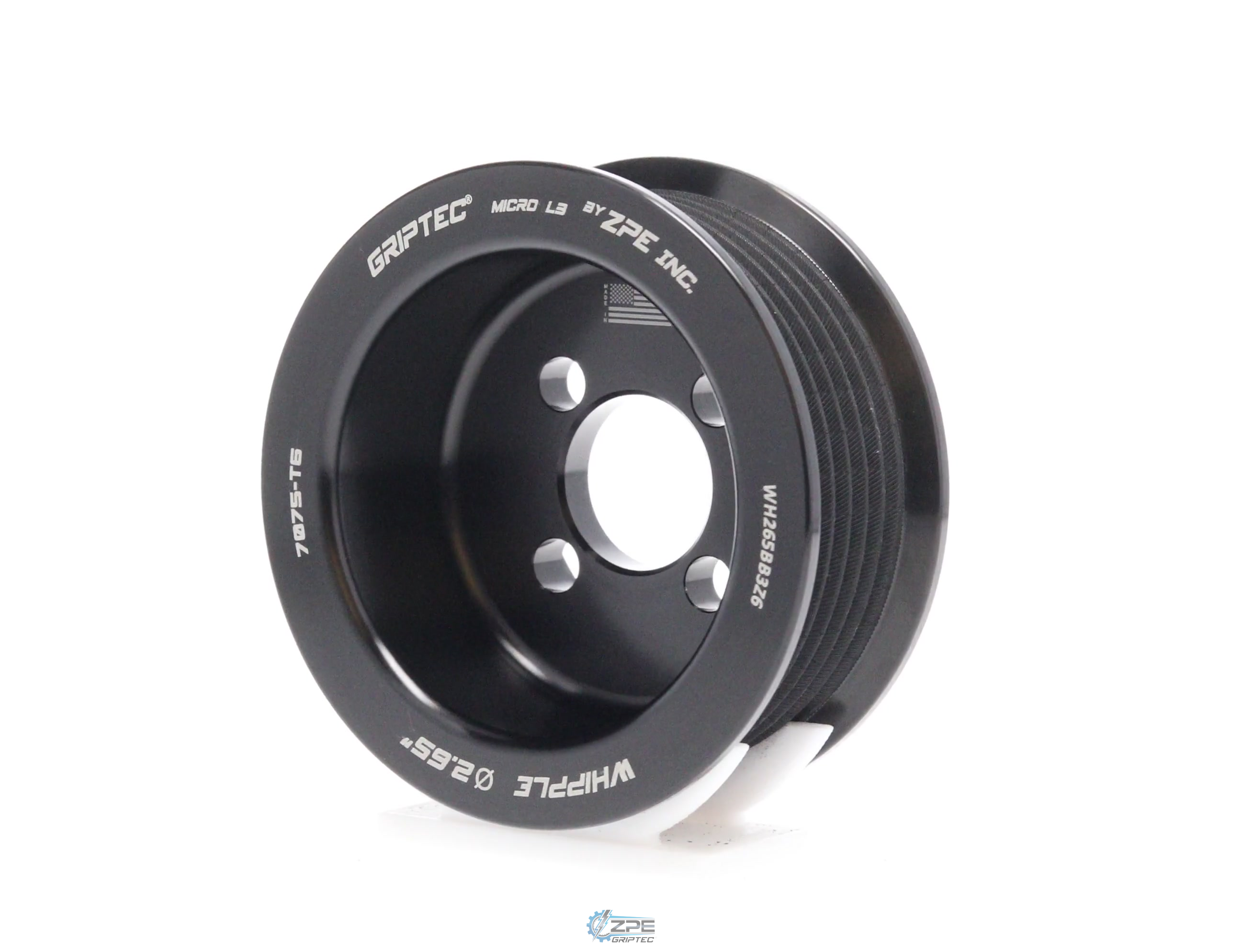 2.65" 6 Rib ZPE GripTec® Whipple Standard L3 Black Pulley