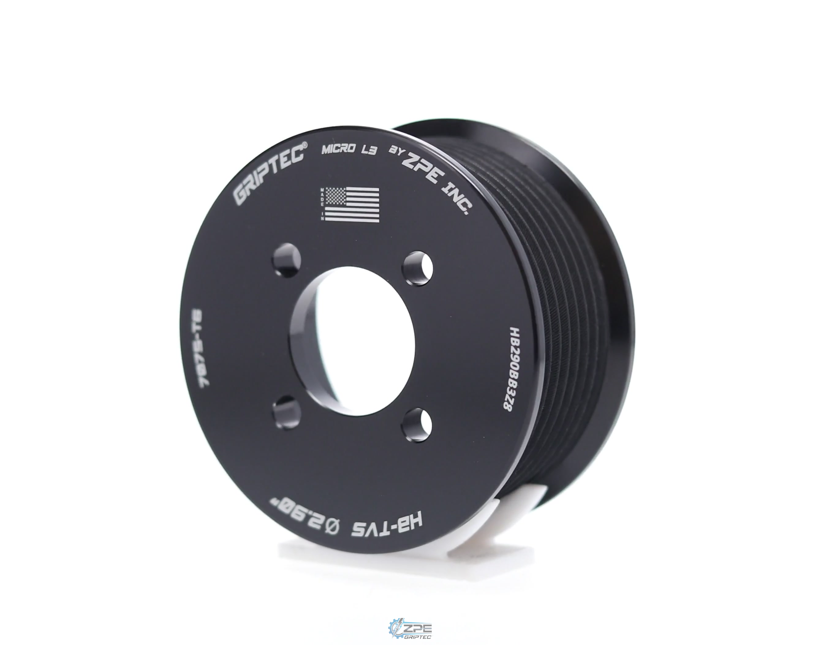 2.90" 8 Rib ZPE GripTec® 2pc Magnuson Heartbeat TVS L3 Black Pulley Only