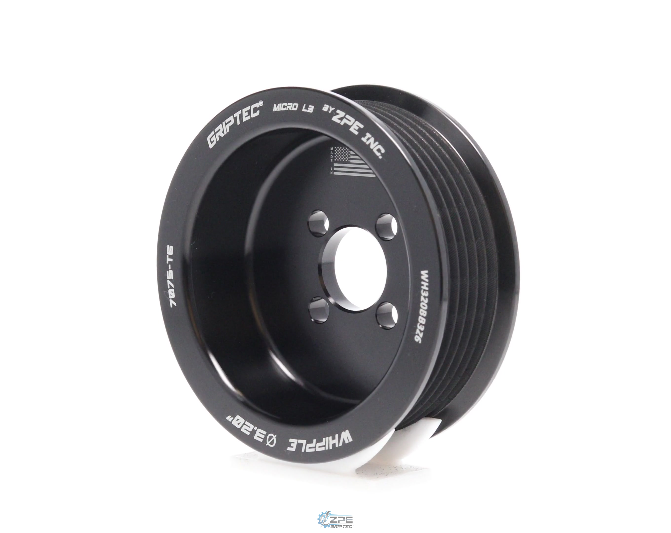 3.20" 6 Rib fits late model Whipple L3 Black Pulley