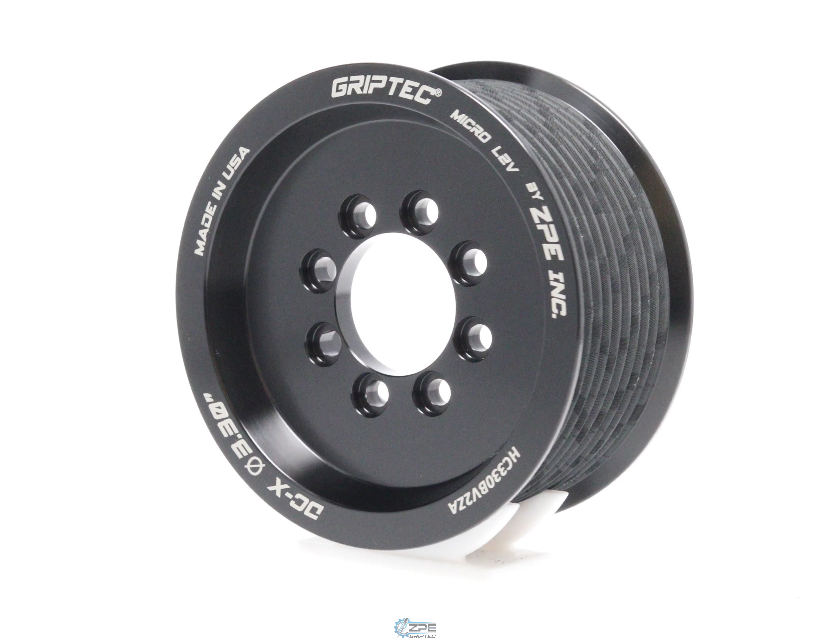 3.30" 10 Rib ZPE GripTec® 2pc HellCat L2V Black Pulley Only