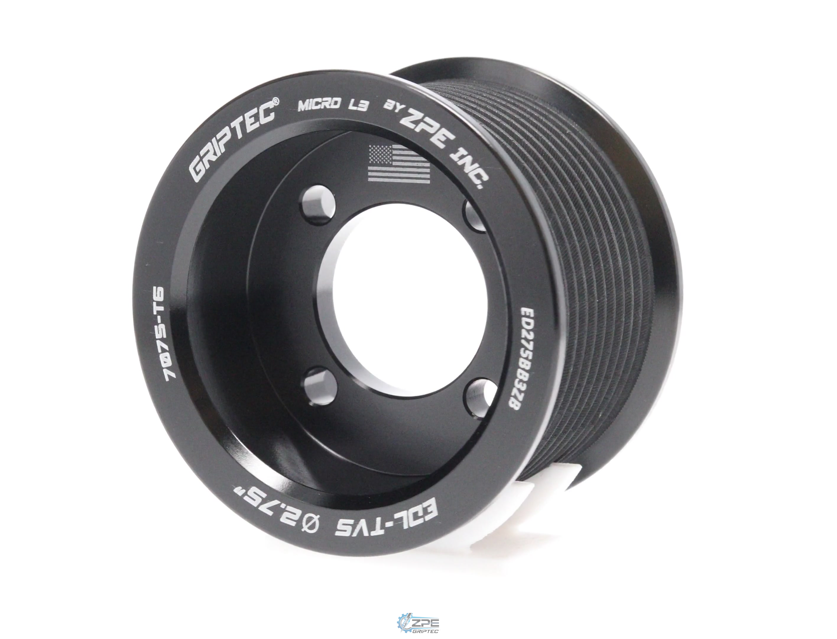 2.75" 11 Rib ZPE GripTec® 2pc Edelbrock TVS L3 Black Pulley Only