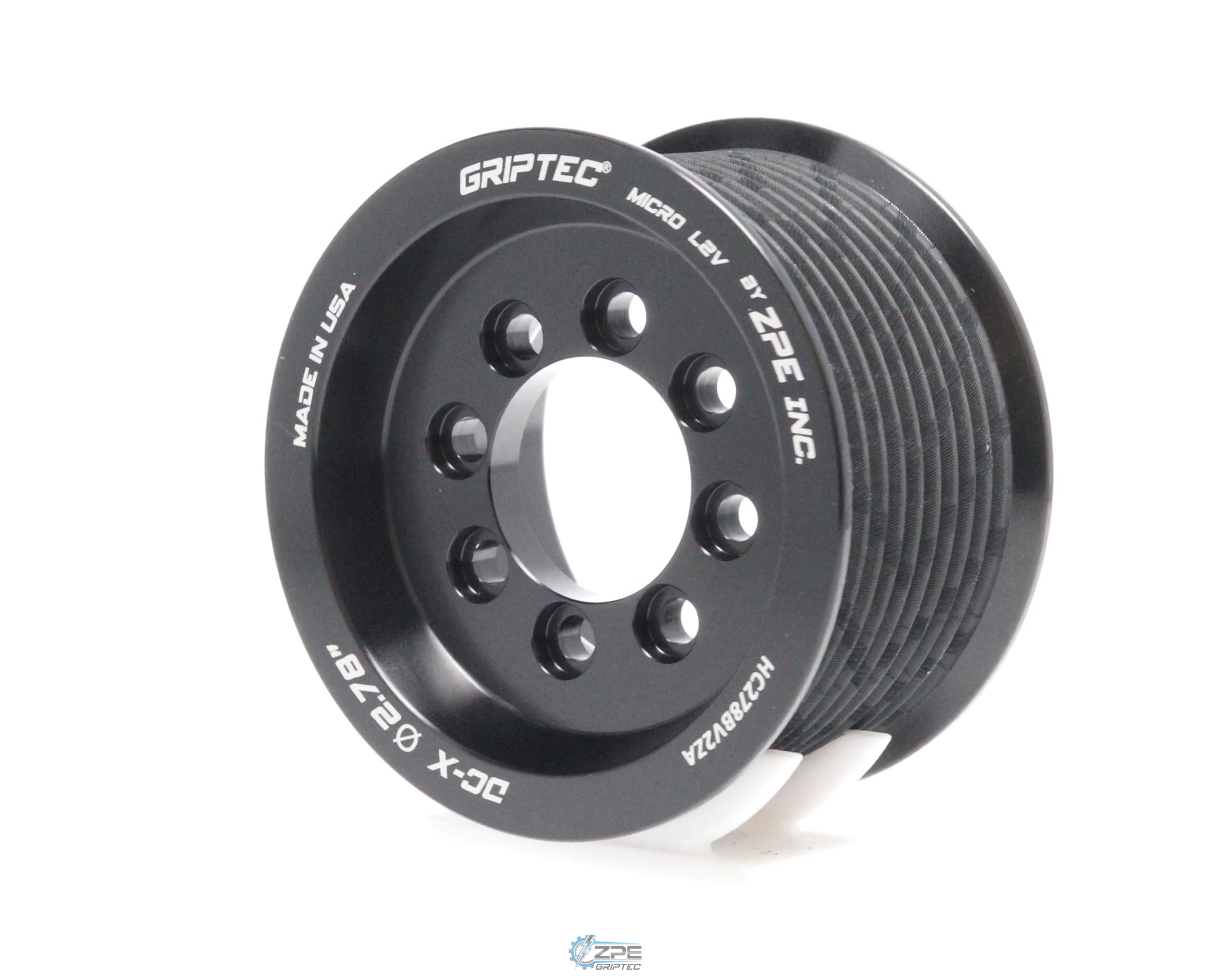 2.78" 10 Rib ZPE GripTec® 2pc HellCat L2V Black Pulley Only