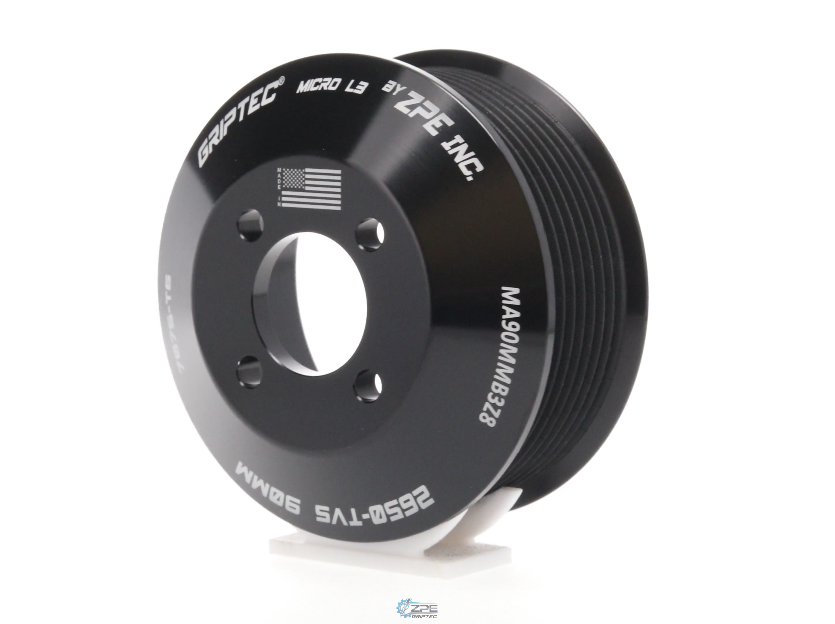 90mm 8 Rib ZPE GripTec® 2pc Magnuson LSA/LT4 2650 TVS L3 Black Pulley Only