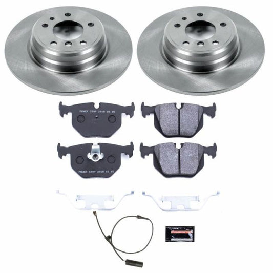 PowerStop rear track day brake kit for 1995 BMW 740i, performance brake components with black finish for enhanced braking.