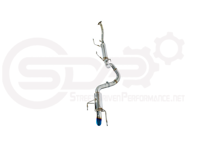 Toyota 4Runner cat-back exhaust system with chrome or burnt blue tips, Street Driven Performance, showing the turn down exhaust tips.
