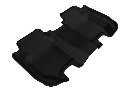 Black 3D MAXpider rubber floor mats for Honda Fit 2015-2020 second row, featuring durable, custom-fit design.