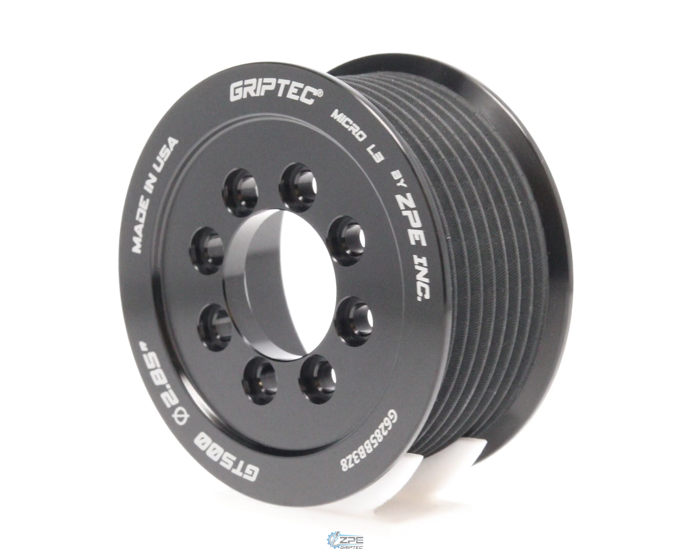 2.85" 8 Rib ZPE GripTec® 2pc 2020+ GT500 L3 Black Pulley Only