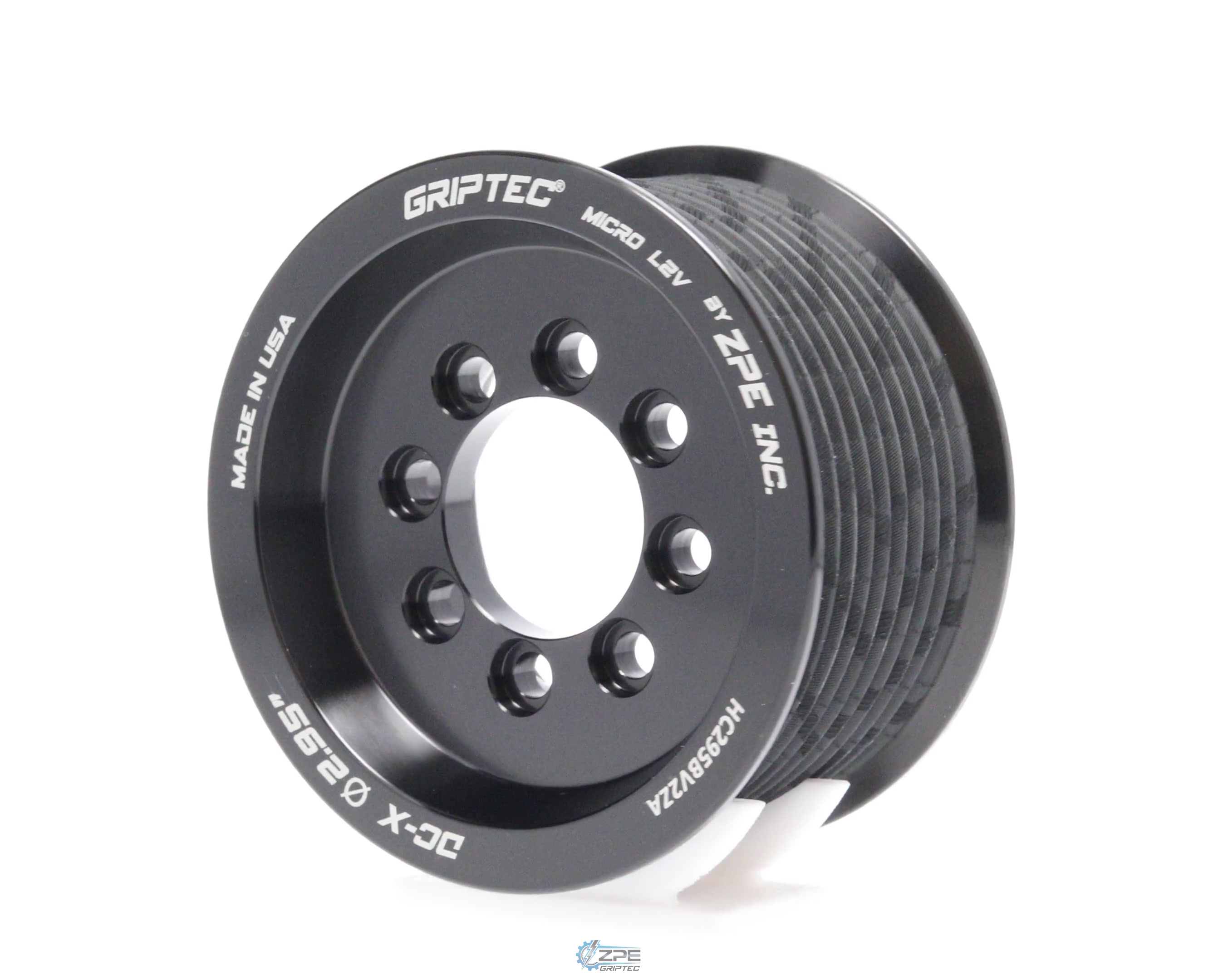 2.95" 10 Rib ZPE GripTec® 2pc HellCat L2V Black Pulley Only