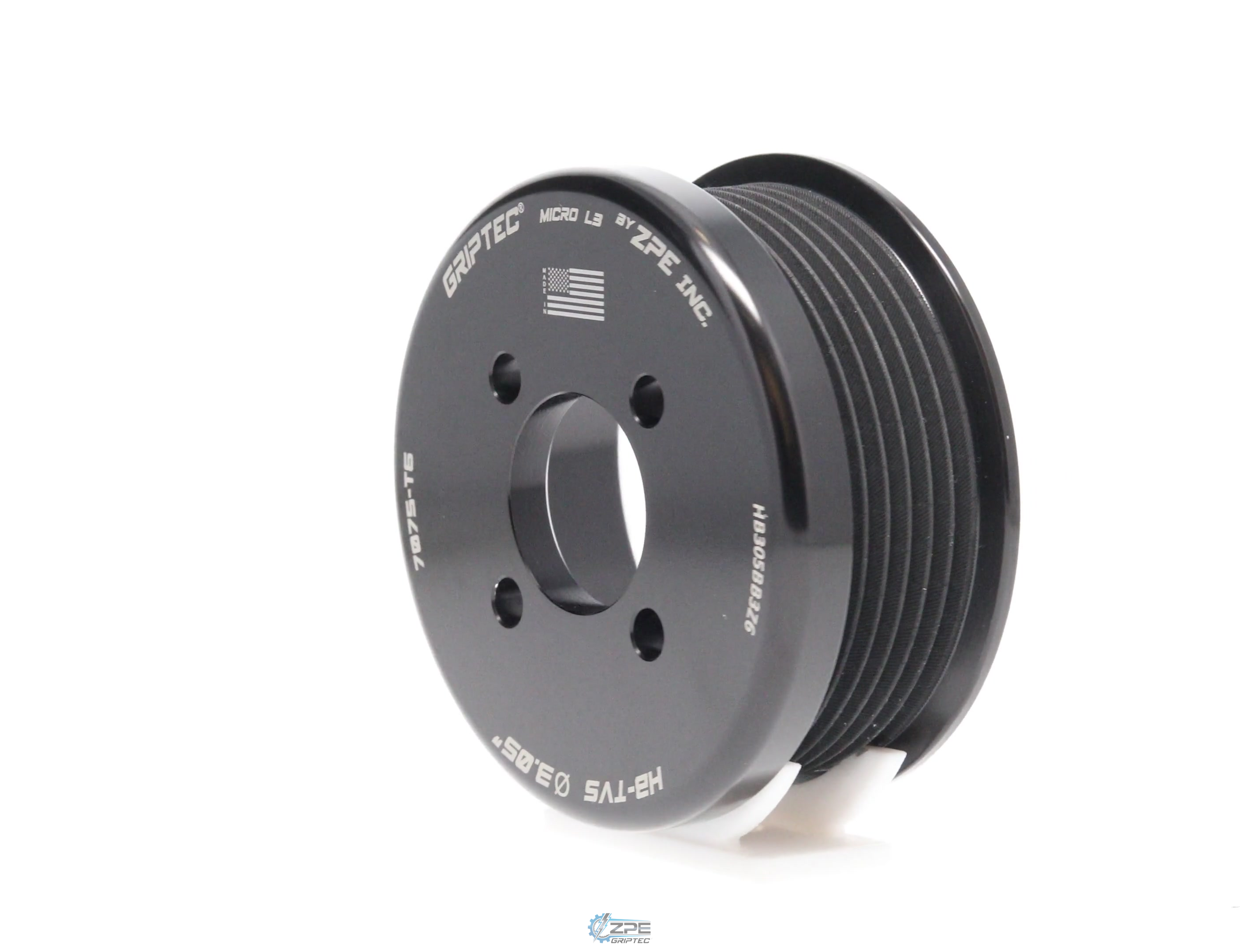 3.05" 6 Rib ZPE GripTec® 2pc Magnuson Heartbeat TVS L3 Black Pulley Only