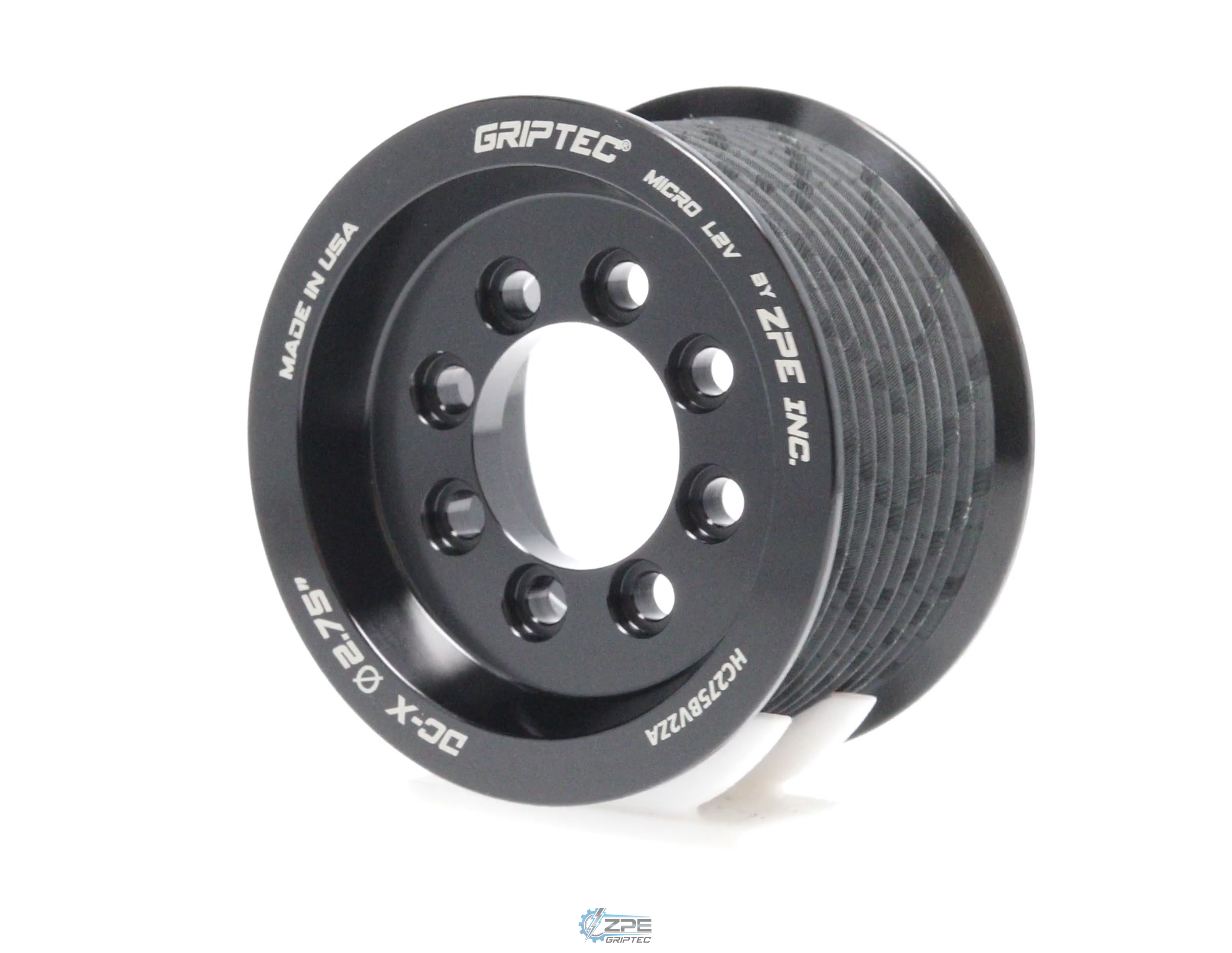2.75" 10 Rib ZPE GripTec® 2pc HellCat L2V Black Pulley Only