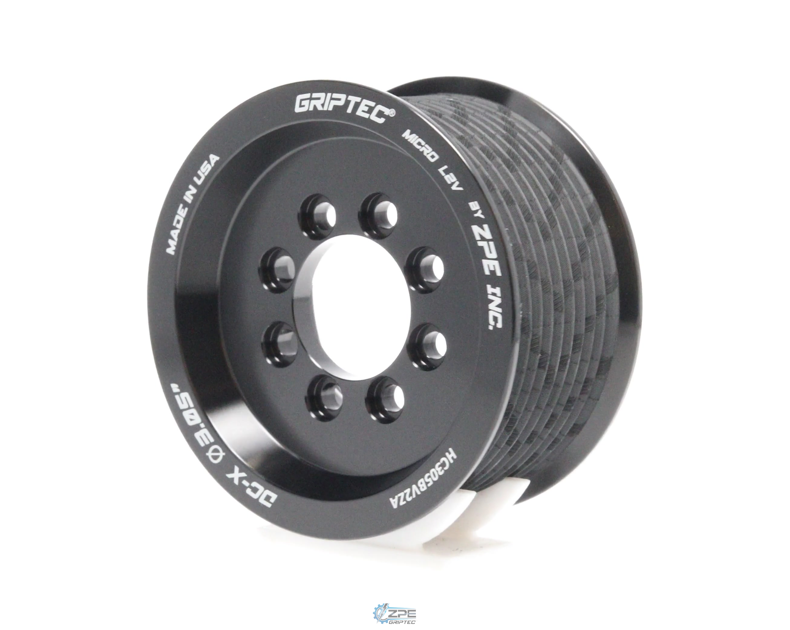 3.05" 10 Rib ZPE GripTec® 2pc HellCat L2V Black Pulley Only