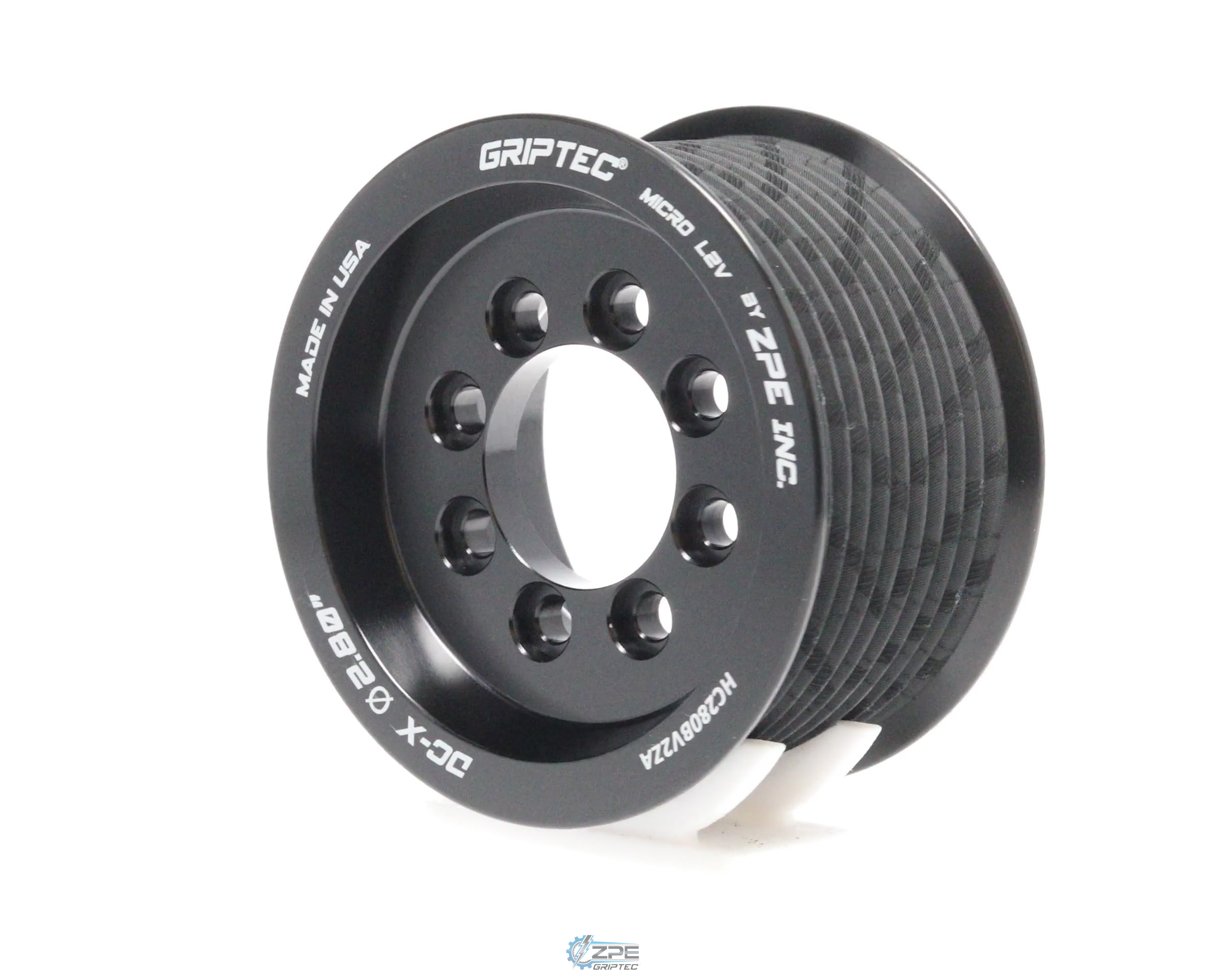 2.80" 10 Rib ZPE GripTec® 2pc HellCat L2V Black Pulley Only