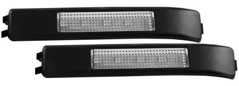 ANZO LED mirror lights for 2009-2014 Ford F-150, clear with amber LED corner lights on vehicle side mirrors.