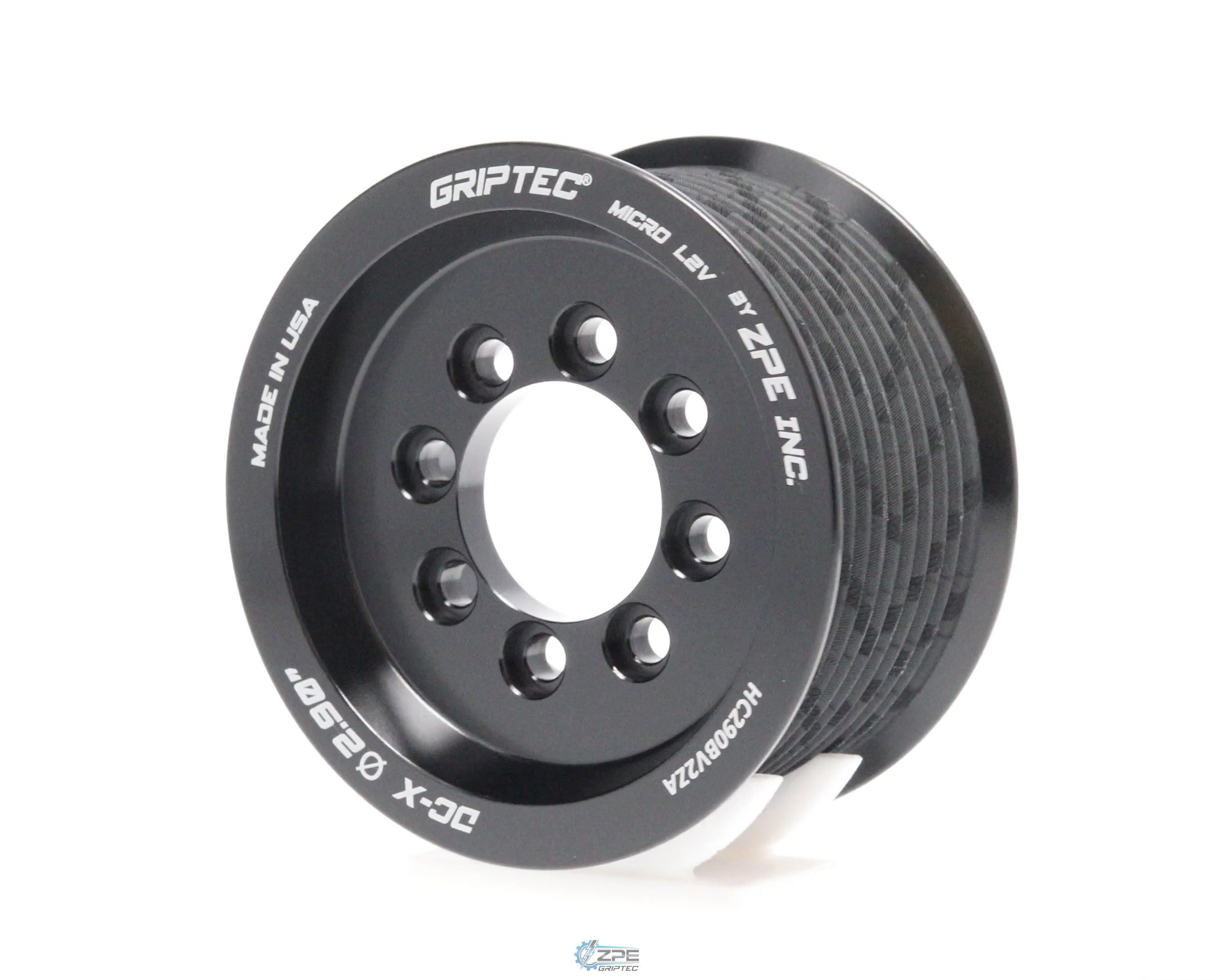 2.90" 10 Rib ZPE GripTec® 2pc HellCat L2V Black Pulley Only