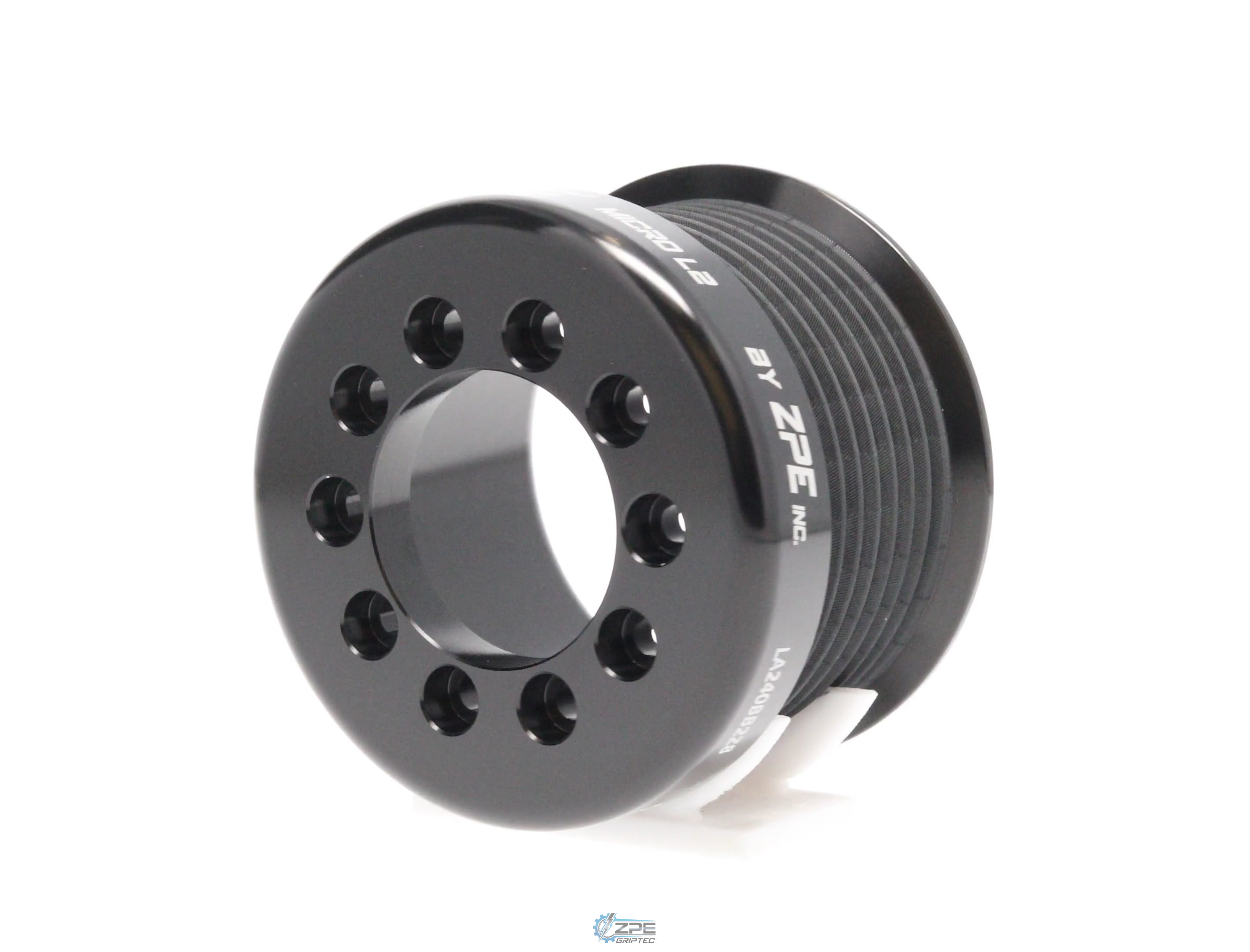 2.40" 8 Rib ZPE GripTec® 2pc LPE LSA L2 Black Pulley Only
