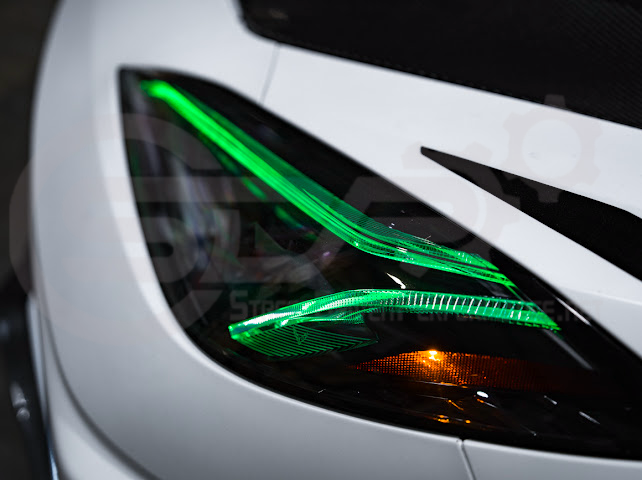 2020-Up Chevrolet Corvette C8 | Custom DRL Conversion Front Headlight Module Set Pair (Amber, Blue, Green, or Red)