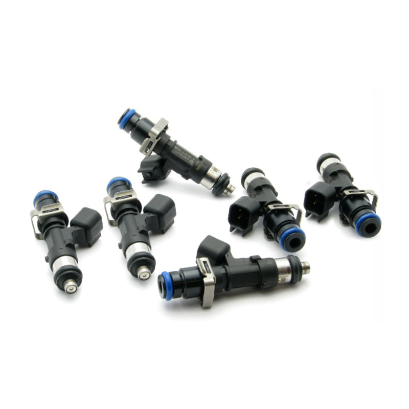 DeatschWerks 93-98 Toyota Supra TT 1000cc high impedance fuel injector set for 6-cylinder engines, shown in the image.
