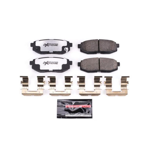 PowerStop Z26 Extreme Street rear brake pads for 2013-2016 Scion FR-S, with hardware for performance braking.