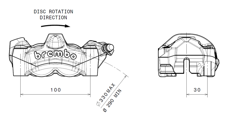 Brembo 2010 Aprilia RSV4 Factory/2013 RSV4 Factory APRC ABS M-50 Brake Caliper - Front Right
